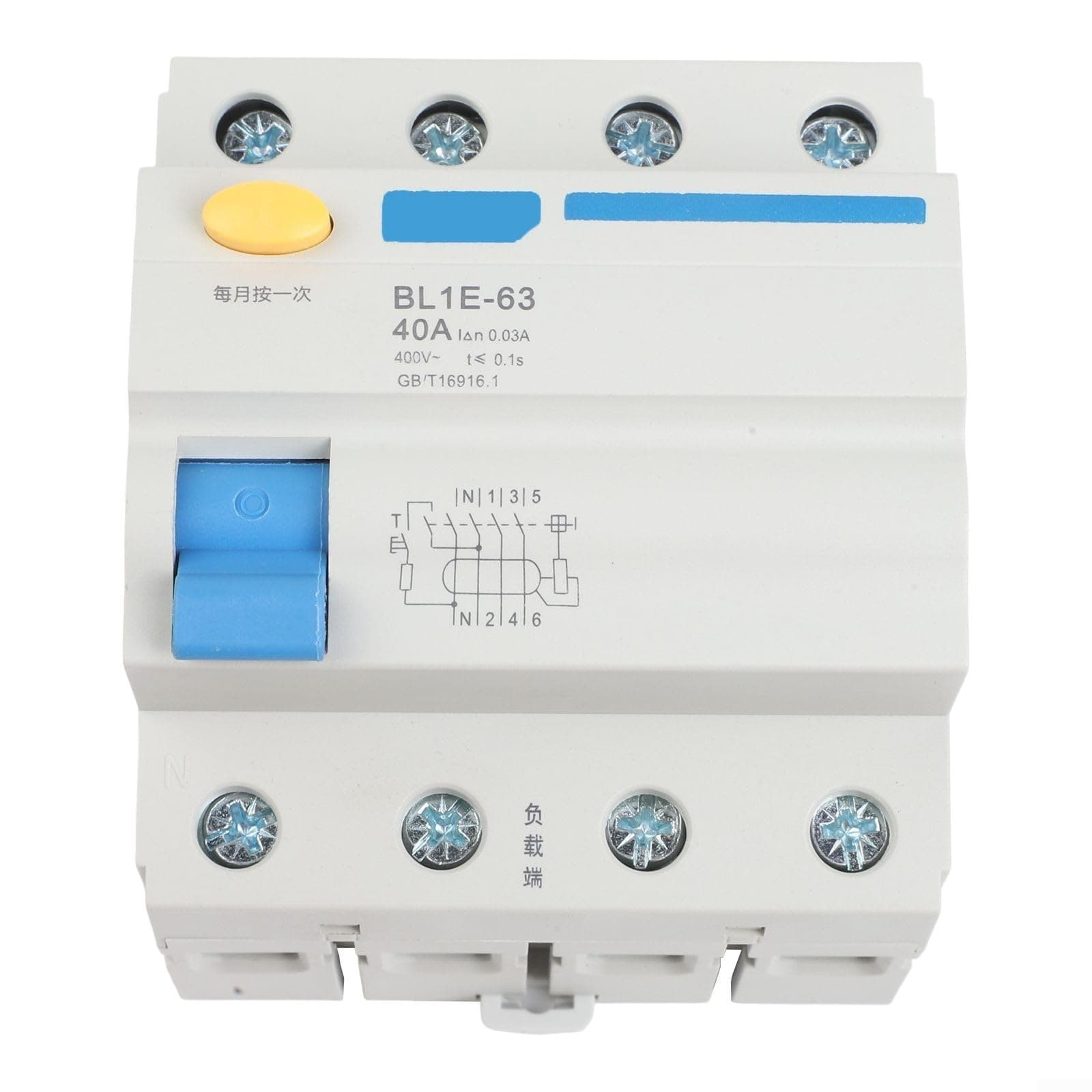 ML1E63 3P+N Leakage Protector for Enhanced Electrical Safety Circuit Breaker AC 400V with Secure Rail Installation