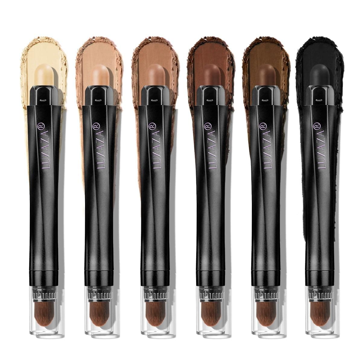 LUXAZA PRO Neutral Eyeshadow Stick Makeup Set, Matte Cream Eye Shadow Eyeliner Brightener Pencil Crayon - Classic 6PCS A001