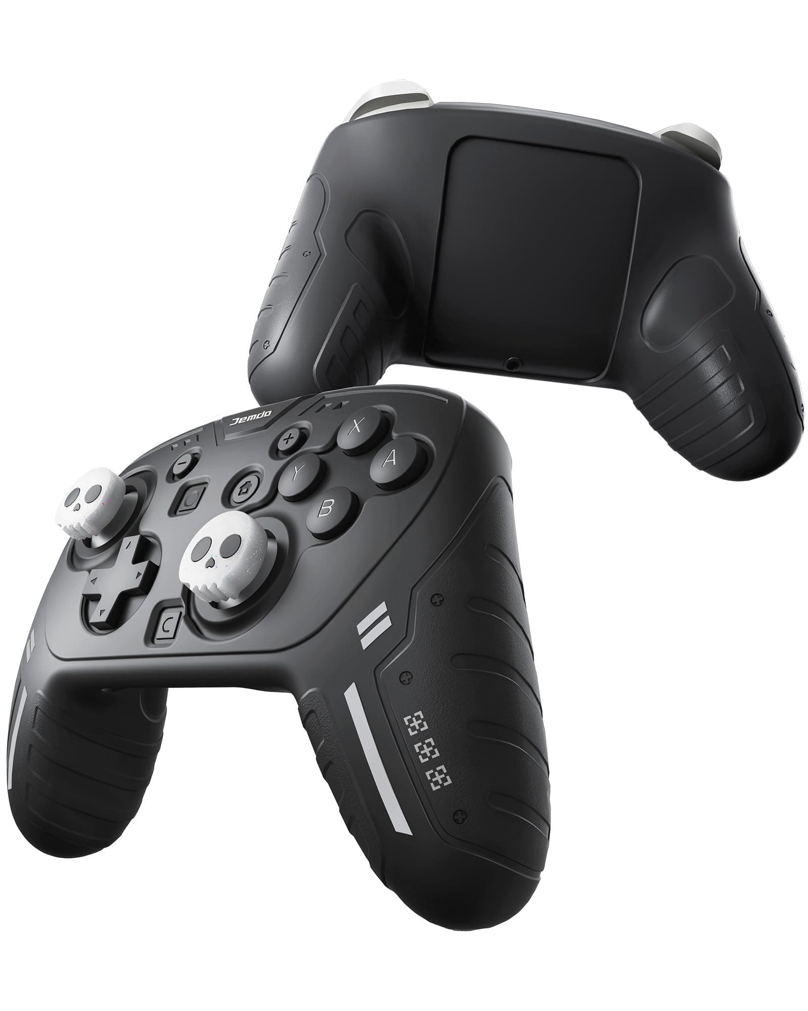 JEMDO 3-in-1 Soft Silicone Protective Case Compatible with Nintendo Switch Pro Controller, Includes 2 Thumb Grip Caps, Black