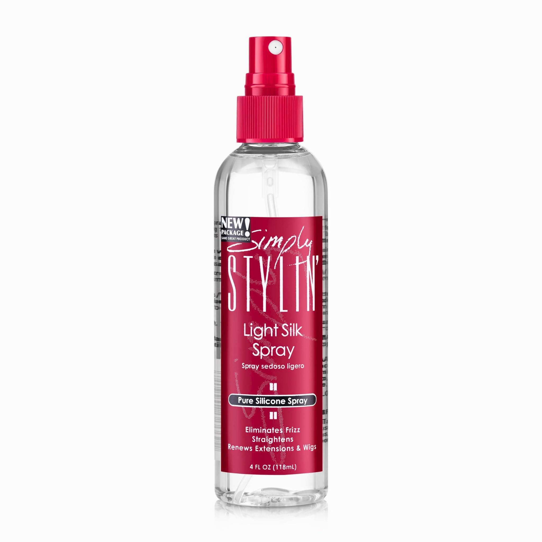 Simply Stylin' Light Silk Spray - Anti Frizz Hair - Pure Silicone Heat Protectant - Hair Products for Women - Hair Detangler Spray - Synthetic Wig - 4 fl oz.
