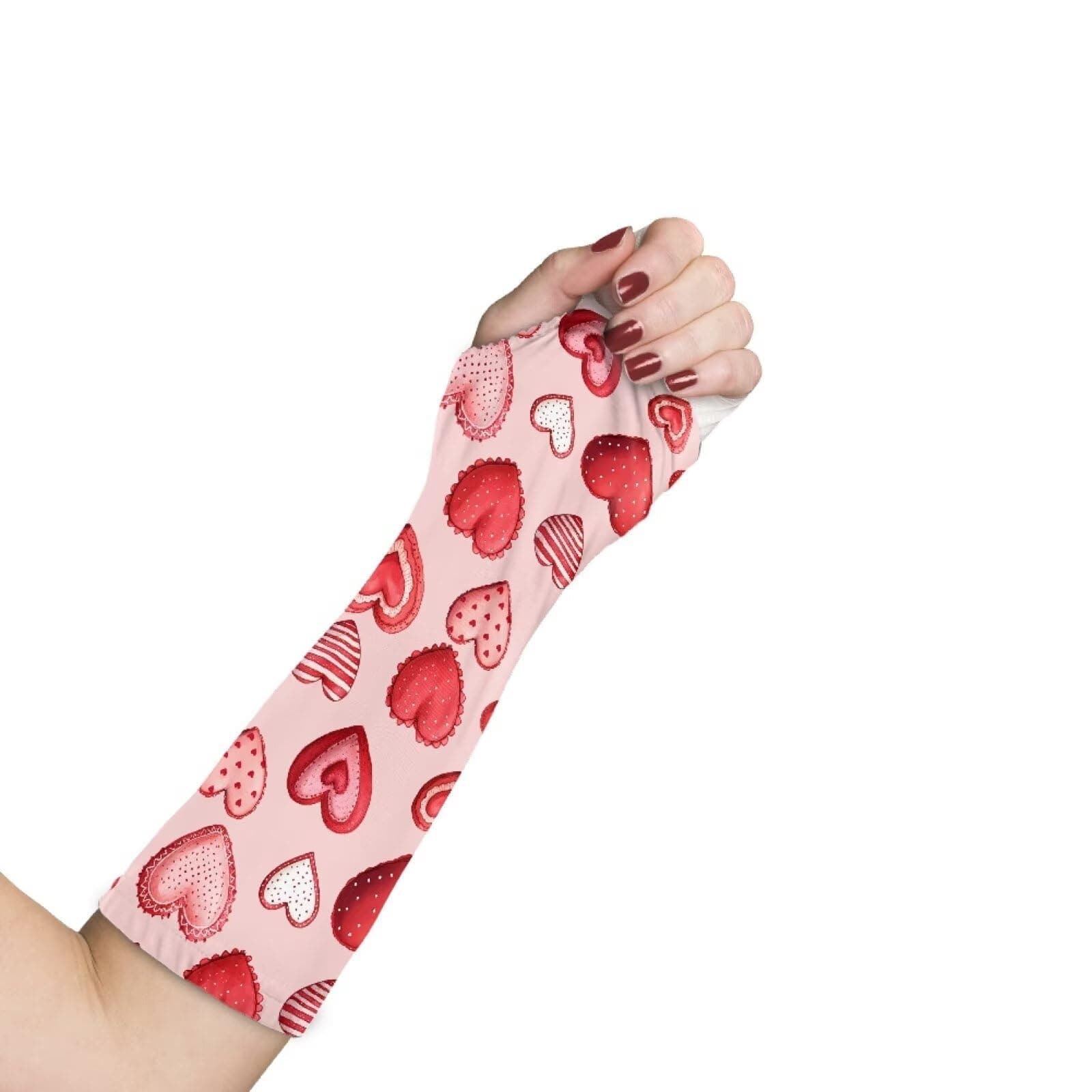Luarisgur Pink Heart Arm Cast Cover Cast Scratcher Arm Protectors Cast Sleeve Size M