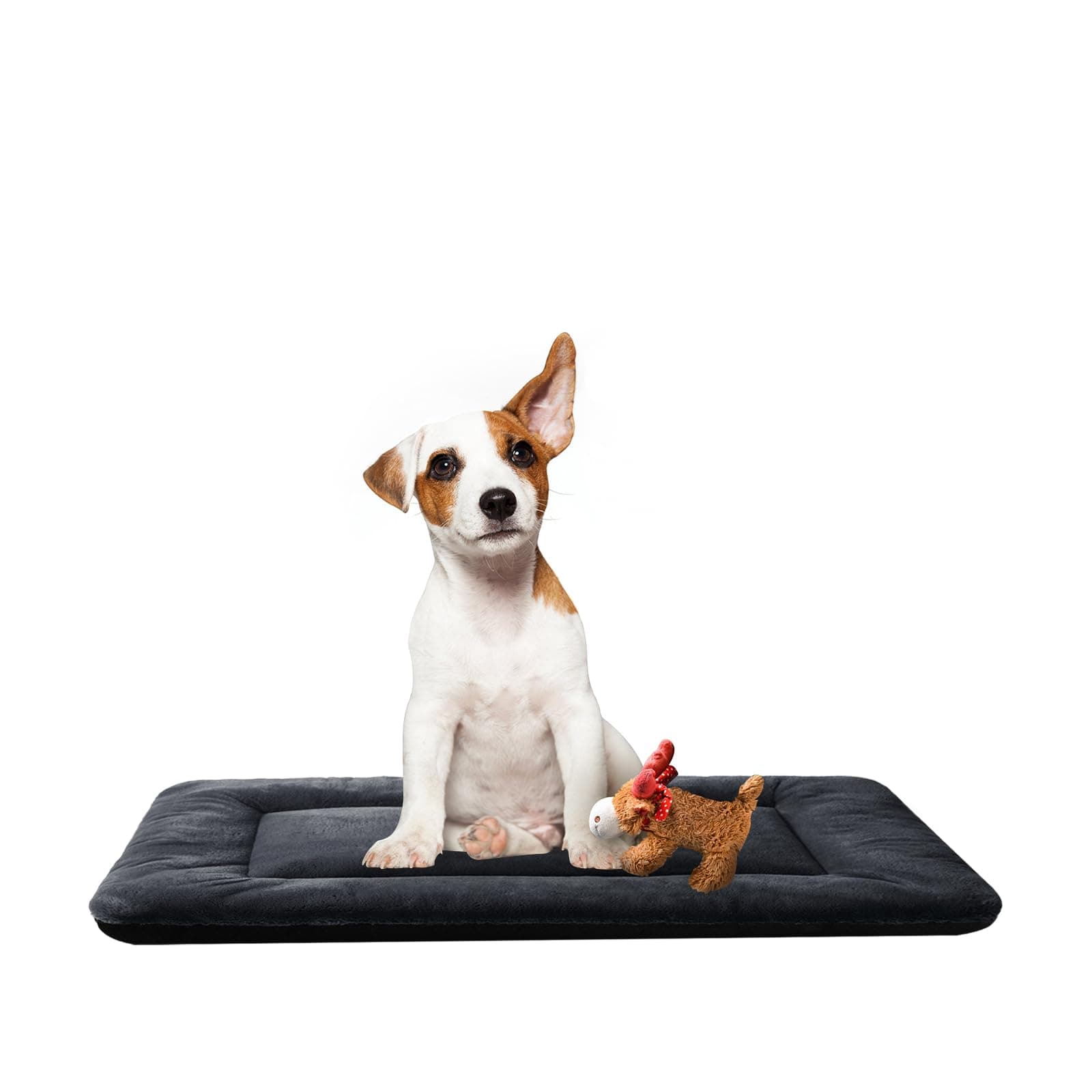 VERZEY Dog Bed for Crate Kennel Pad Washable Pet Mat, 76x48x3 cm Dark Gray
