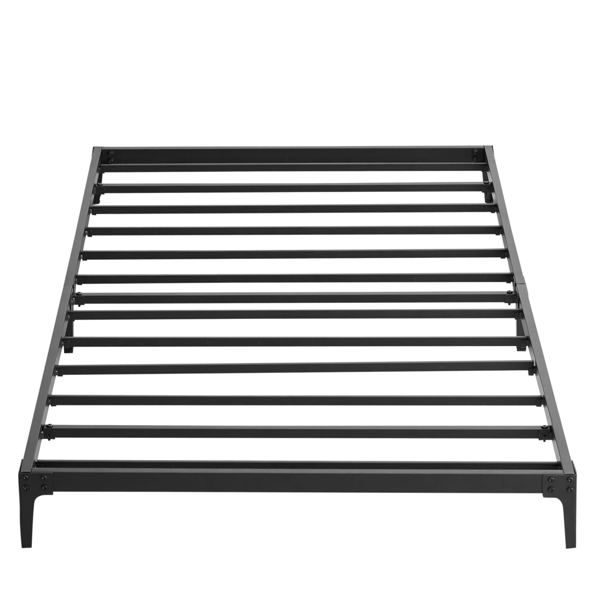 Vossfamul 6 Inch Twin Metal Bed Frame, Heavy Duty Metal Bedframe Queen Size, 600 Lbs Sturdy Steel Slat Support Platform, No Box Spring Needed, Easy Assembly, Noise Free, Sturdy, Black