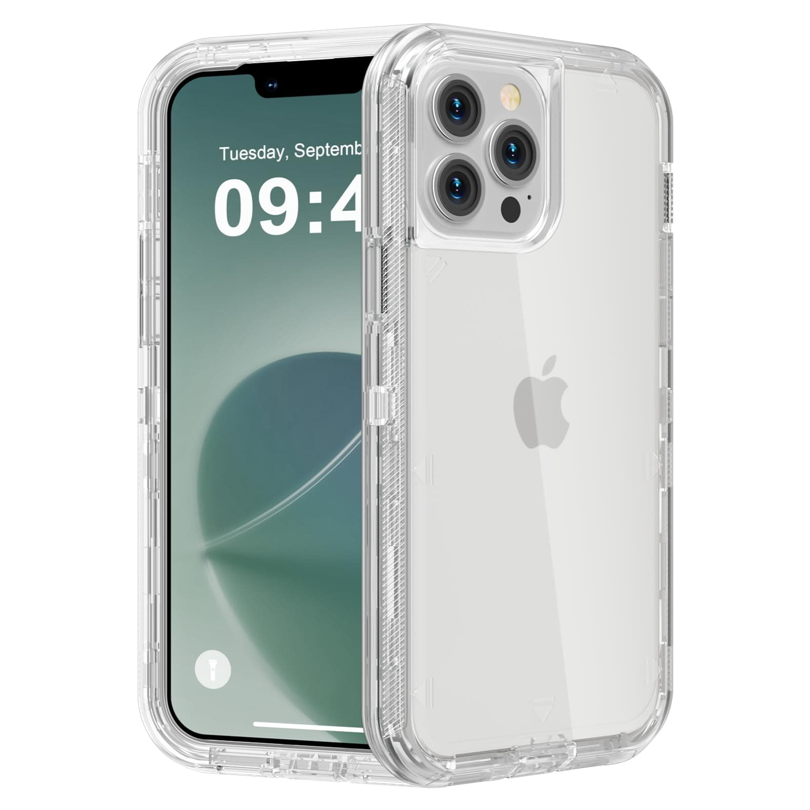 Follaroma for iPhone 12 Case/iPhone 12 Pro Case, Heavy Duty Shockproof Protection Phone Cases, Anti-Drop, Dual Layer Transparent Protective Cover Compatible with iPhone 12/12 Pro, 6.1'', Clear