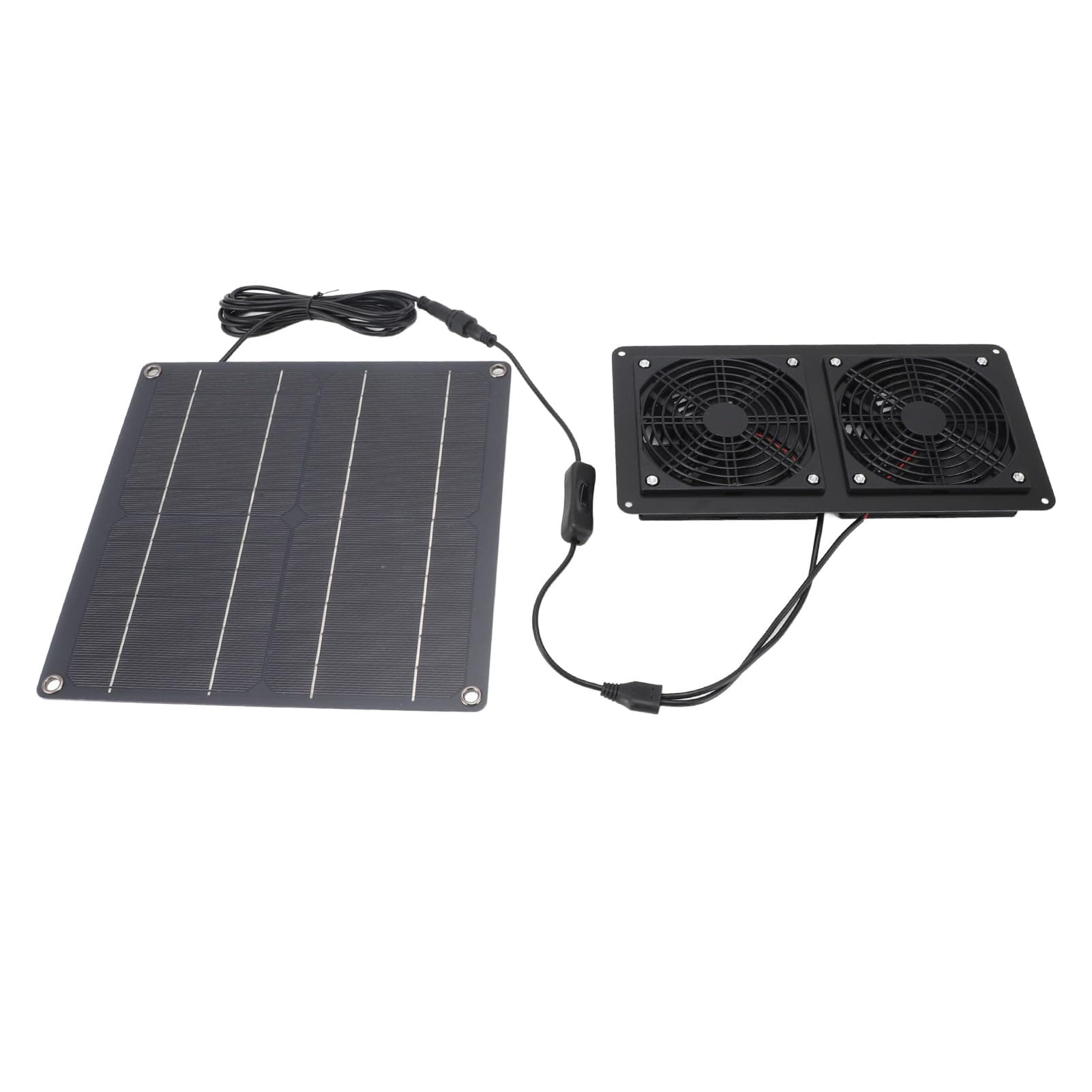 FILFEEL 15W Monocrystalline Solar Fan Kit – Dual 152.6 CFM Ventilation Fan for Chicken Coop Greenhouse Shed Attic – 12V Solar Powered Intake Cooling