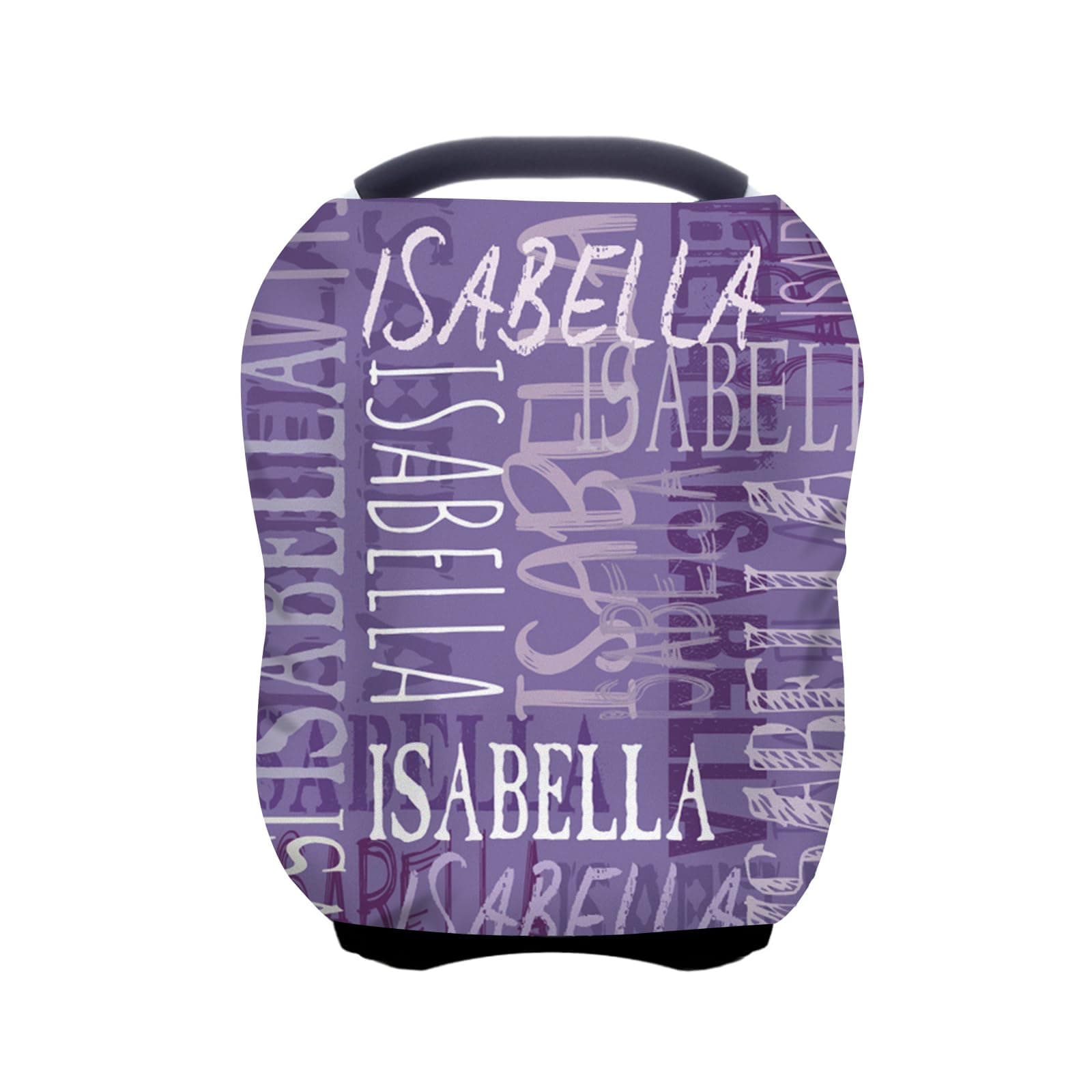 KAINSY Custom Dark Purple Monogram Baby Car Seat Cover, Personalized Baby Car Sear Cover with Name, Multi-Use Toddler Carseat Stroller Cover, Stretchy Babies Car Seat Cover for Baby Boy Girls