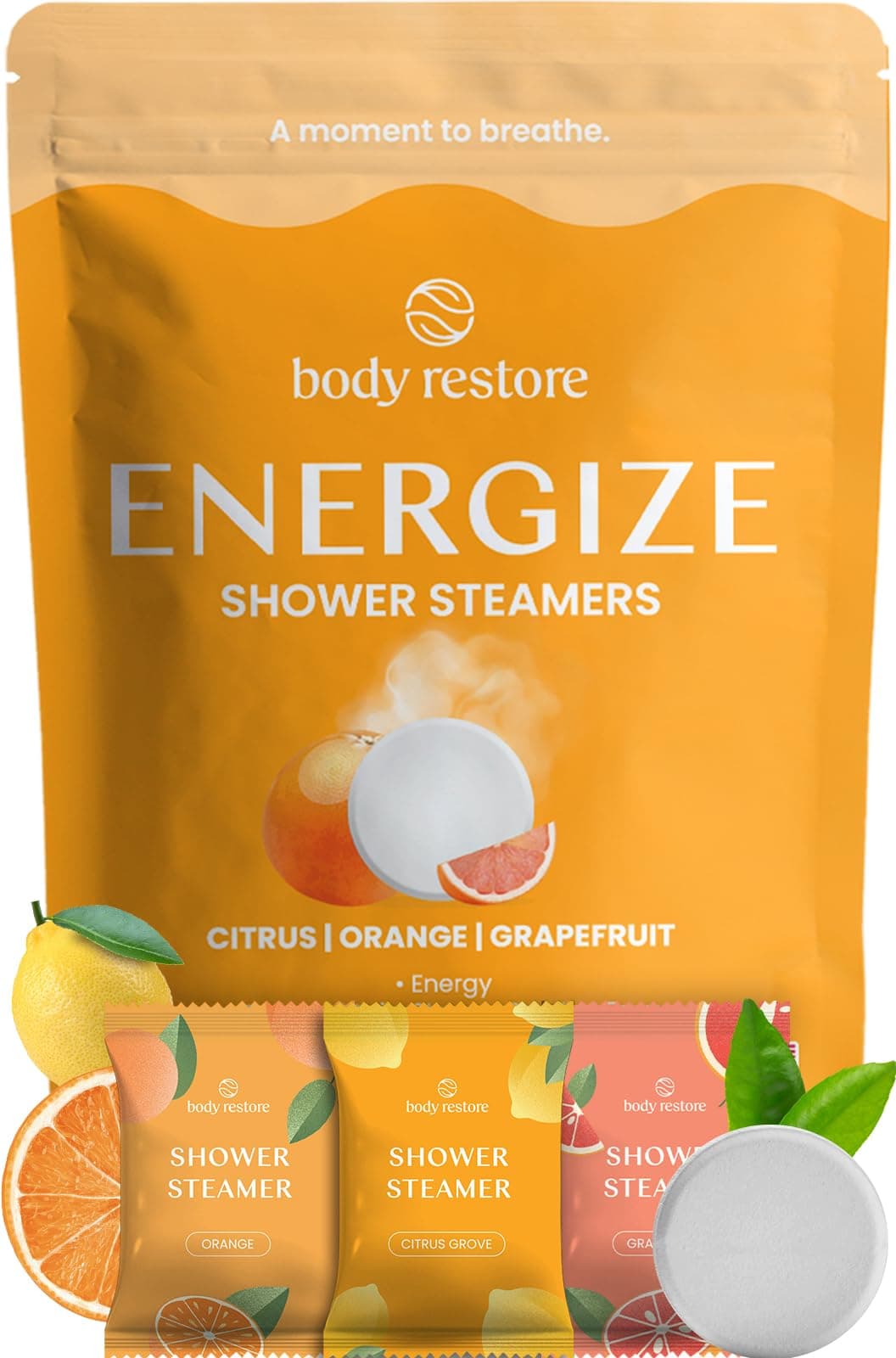 BodyRestore Shower Steamers Aromatherapy, Self Care Gifts, Energize 15 Pack