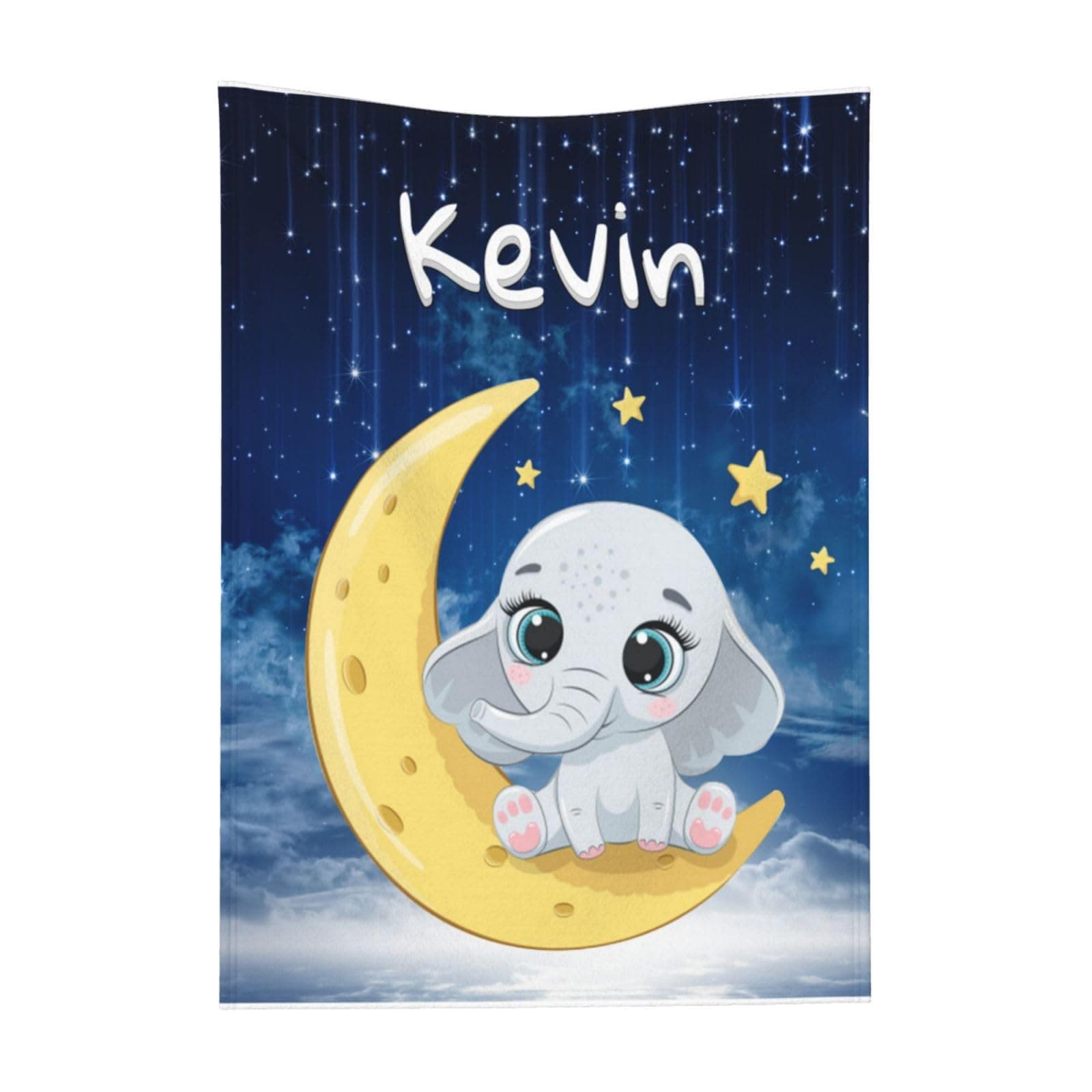 Dailyextreme Personalized Baby Blanket, Custom Blanket with Name, Baby Birthday Gift, Baby Keepsake Blanket, for Baby, Newborn Elephant Plush Blanket