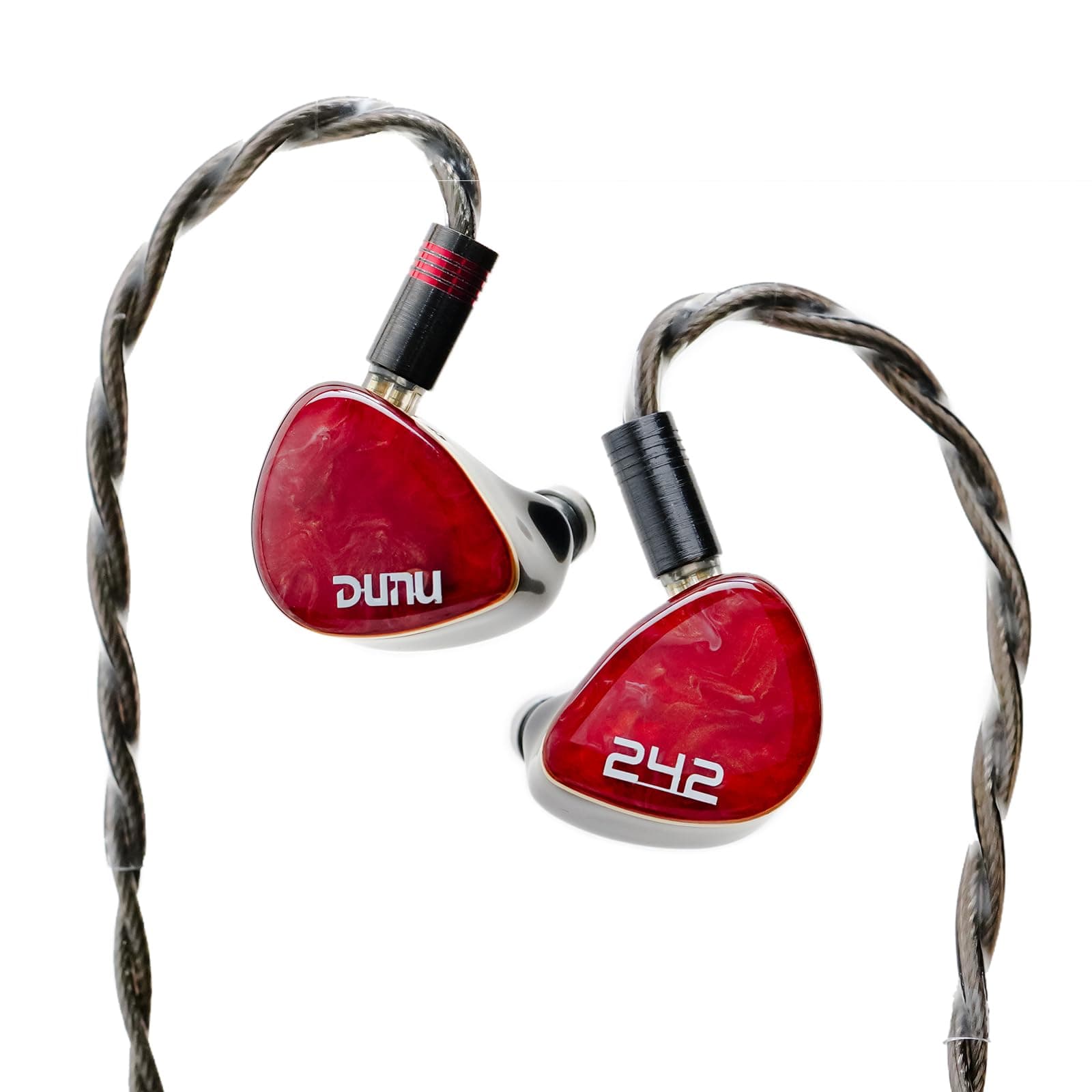 HiFiGo有線 イヤホン モニターイヤホン イヤモニ DUNU DN 242 2DD+4BA+2Planar 5ウェイ分周 HIFI 平面磁気ドライバー 高純度単結晶銅鍍銀4芯「9-Lock Mini」可換プラグ 3.5mm/4.4mm交換式プラグ 耳掛け 遮音 ハイブリット型 スポ一ツ/音楽モニター/ゲーム/通勤/通学用