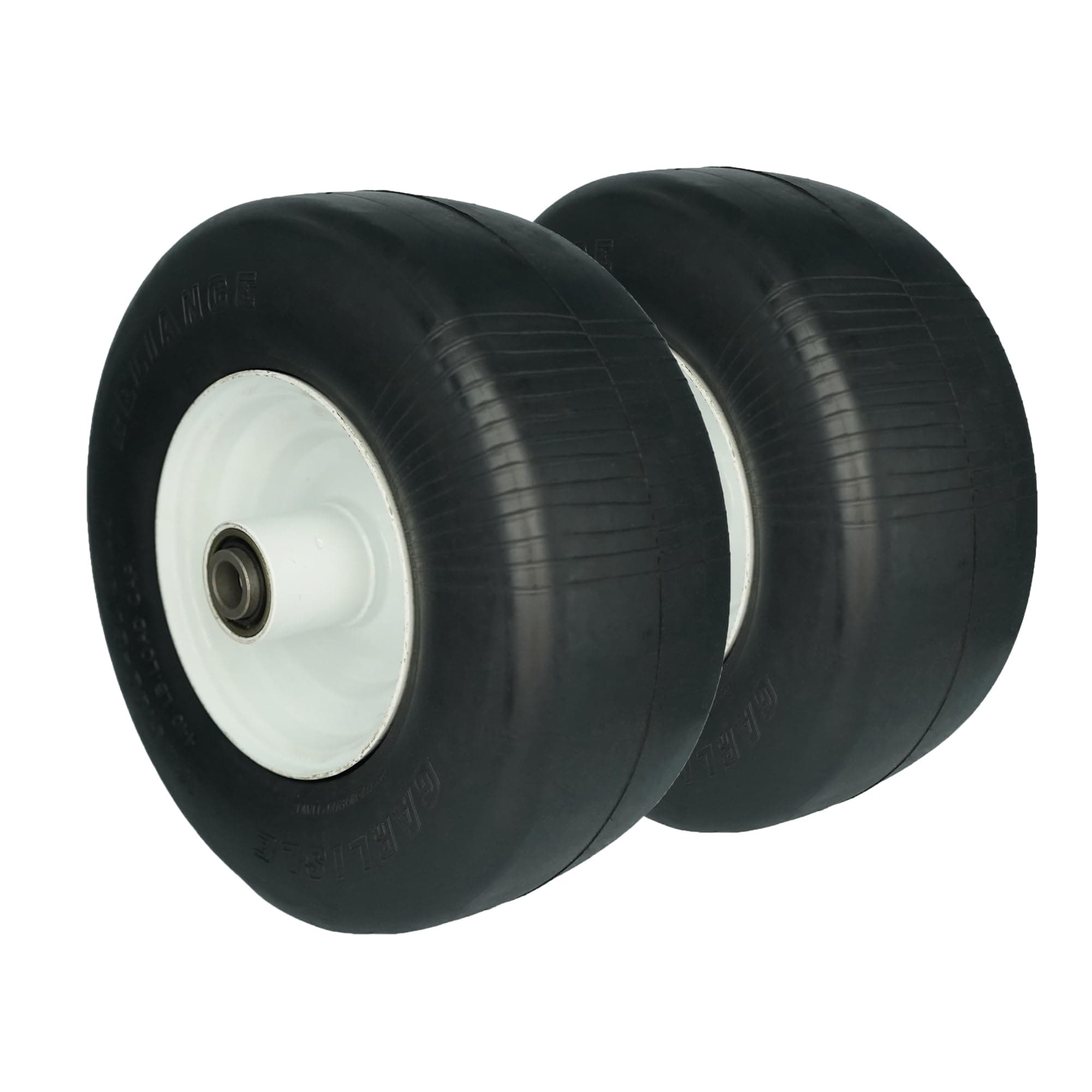 Solid Rubber 13x5.00-6 Flat Free Tire with 3/4 & 5/8 Bearings, 3-6” Center Hub Semi-Pneumatic 13x5.00-6 Smooth Tire and Wheel for Commercial Grade Zero Turn Lawn & Garden Mower Tractor