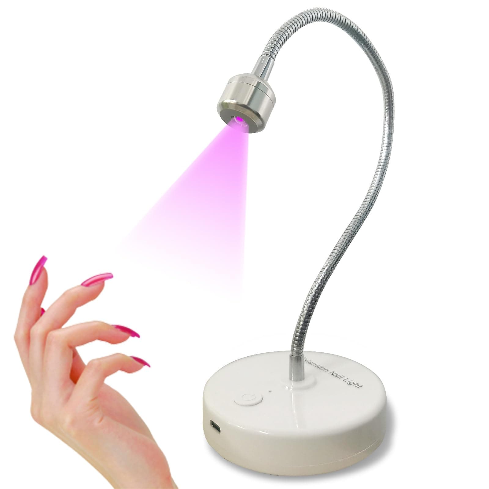 YIZHUO UV LED Nail Lamp Portable Rechargeable with Adjustable Gooseneck - Nail Dryer for Drying & Hardening Nails, Compatible with Gel X & Semi-Cured Gel Nail Strips, Home Salon Use