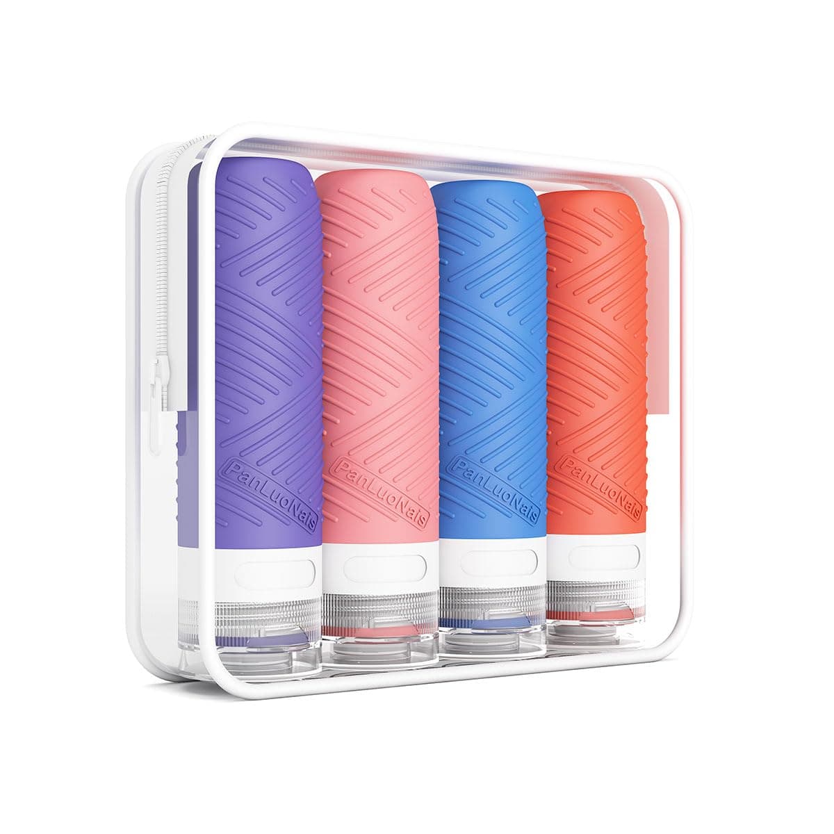 PanLuoNais Travel Bottles for Toiletries, Silicone TSA Approved Bottles, Leakproof Shampoo & Toiletry Containers for Airplane, Vacation & Business Trips (orange)