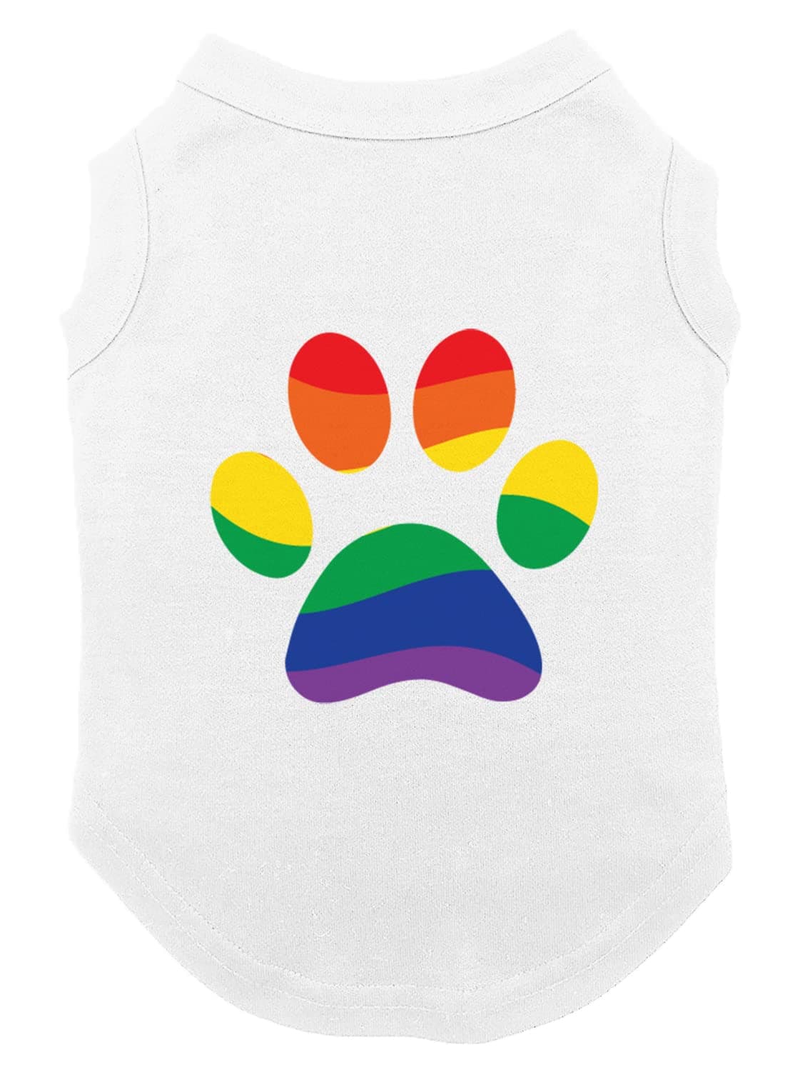 Paw Pride - LGBTQ Puppy Dog Shirt (White, Large)