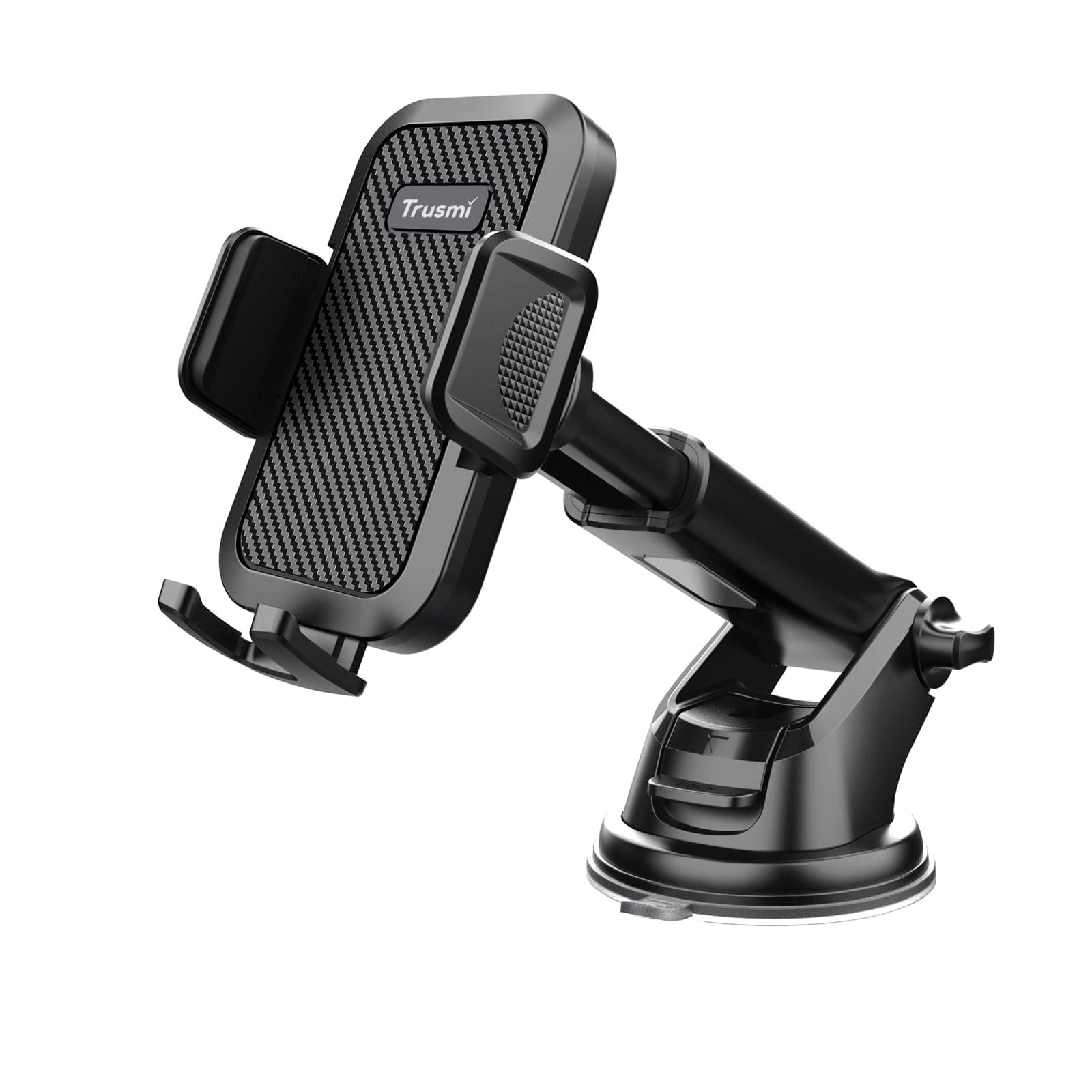 Car Phone Holder Mount, Universal Suction Cup Dashboard & Windshield Phone Cradle, Strong Clamping Car Mount for 4.7"–7.9" Smartphones, Adjustable Hands-Free Holder
