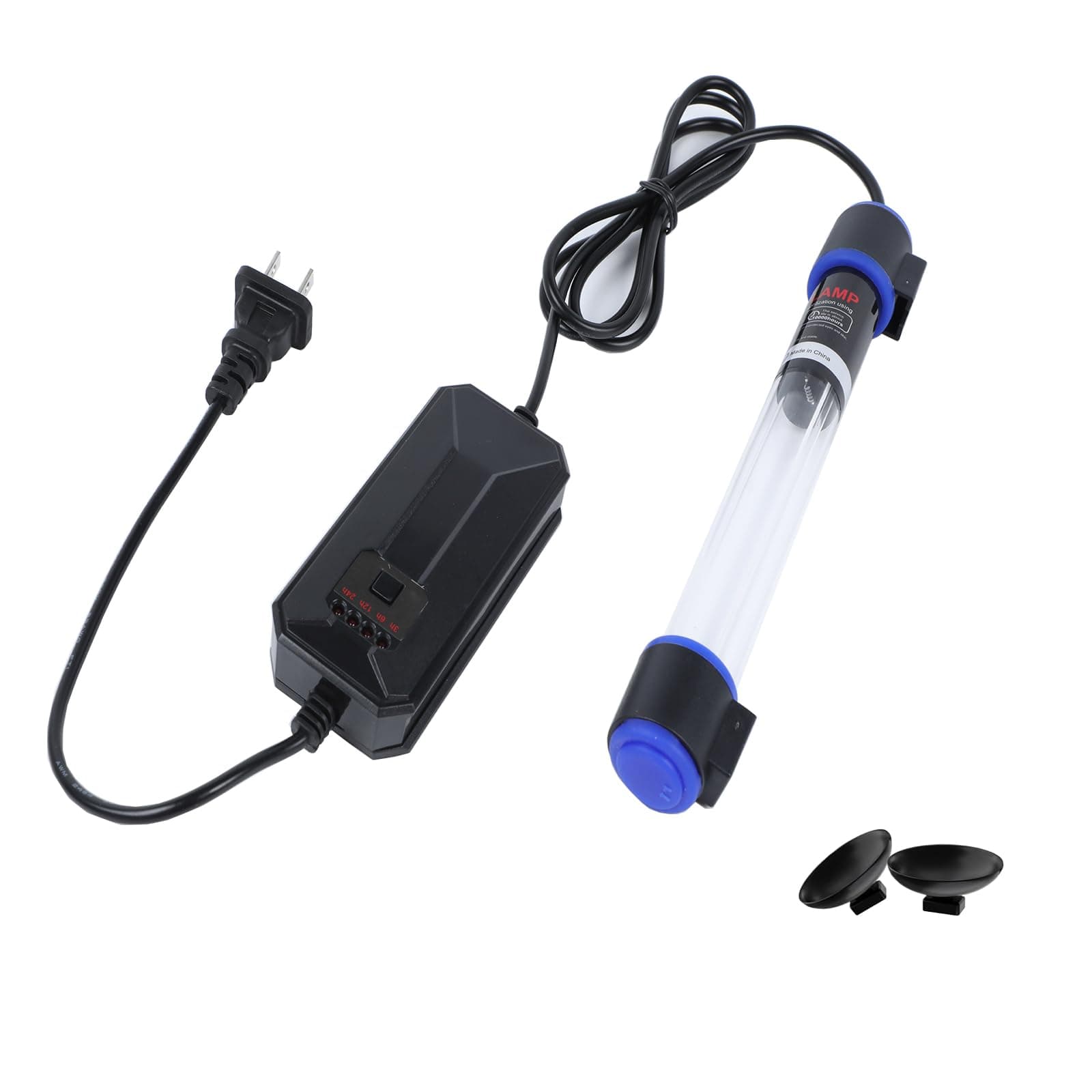 UV-C Aquarium Clean Light with Timer, Mini 3W 5W 7W 9W 11W Submersible Algae Clean Light Water Green Clean Fish Tank Water Clean Lamp for Sump Pond Filter Tank (9W Timer)