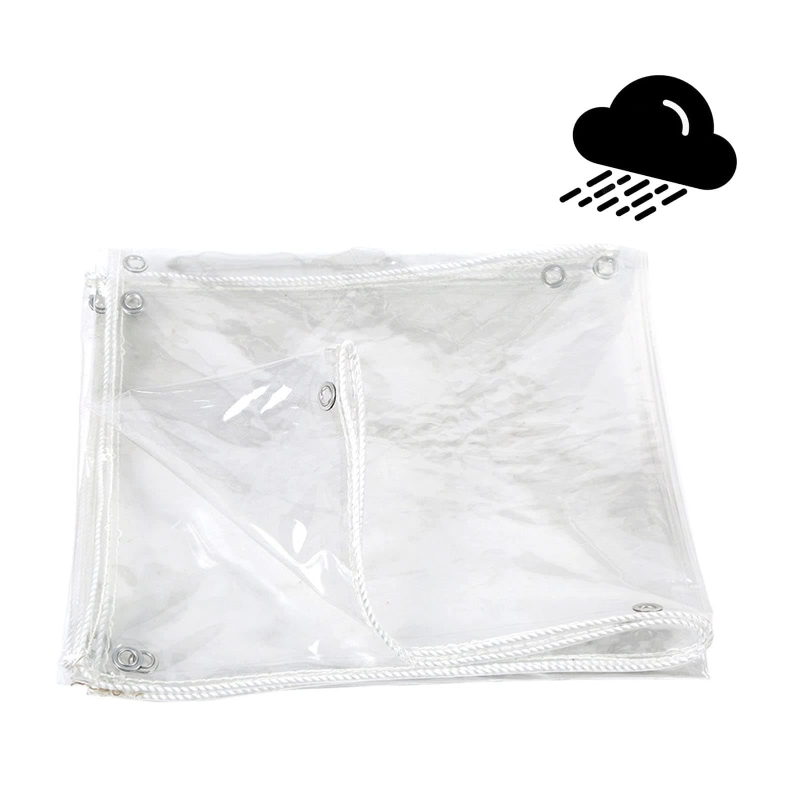 Reinforced Clear Tarpaulin 4x13ft, Waterproof Heavy Duty Tarp, Tarps with Eyelets UV Stable Dustproof Rainproof Plastic Sheeting for Roof, Camping, Outdoor, Patio, Rain or Sun (A 1.2×4m)