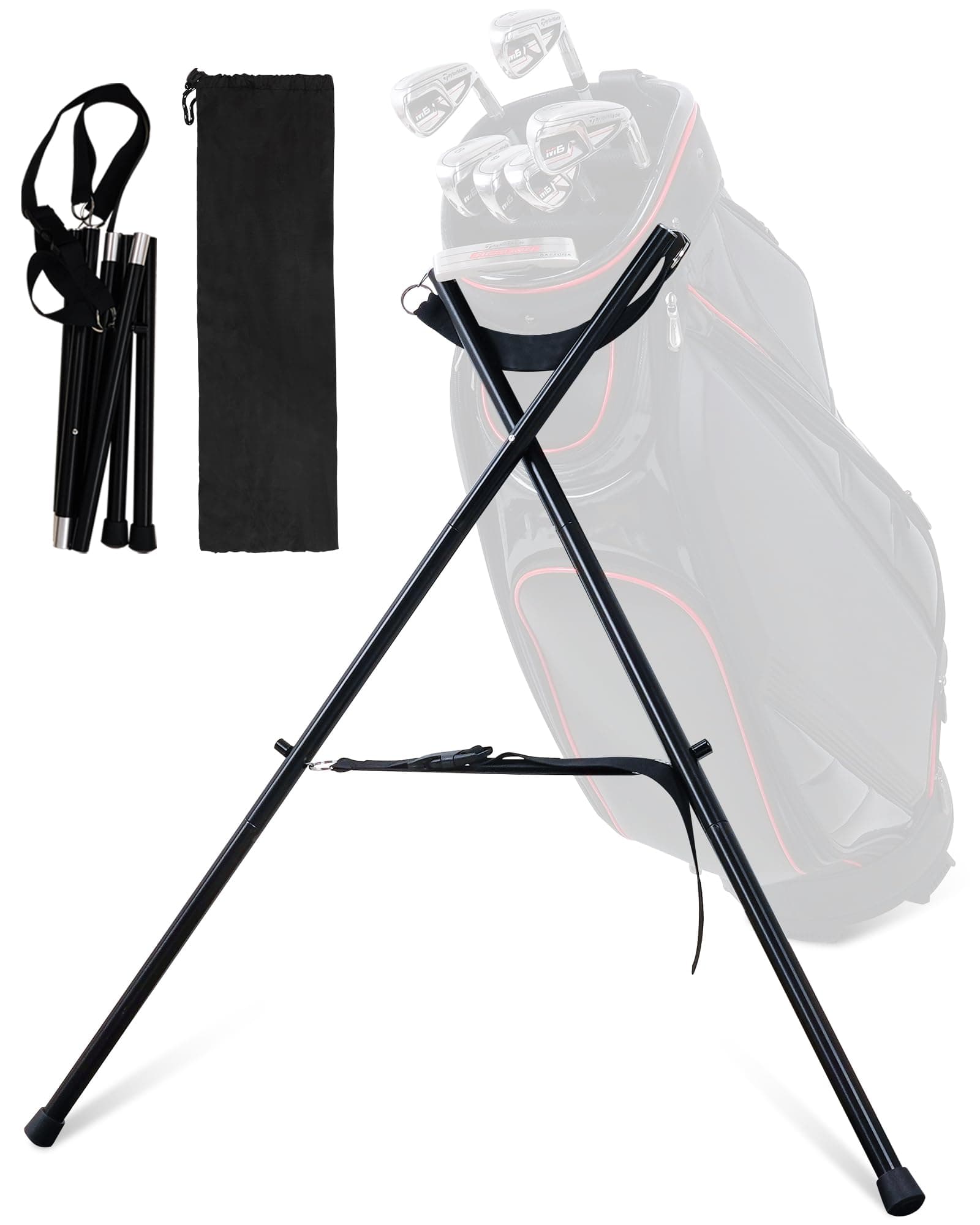 Big Teeth Golf Bag Stand Attachment, Lightweight Updated Attachable Stand for Golf Bag, Portable Golf Bag Accessories Foldable Legs