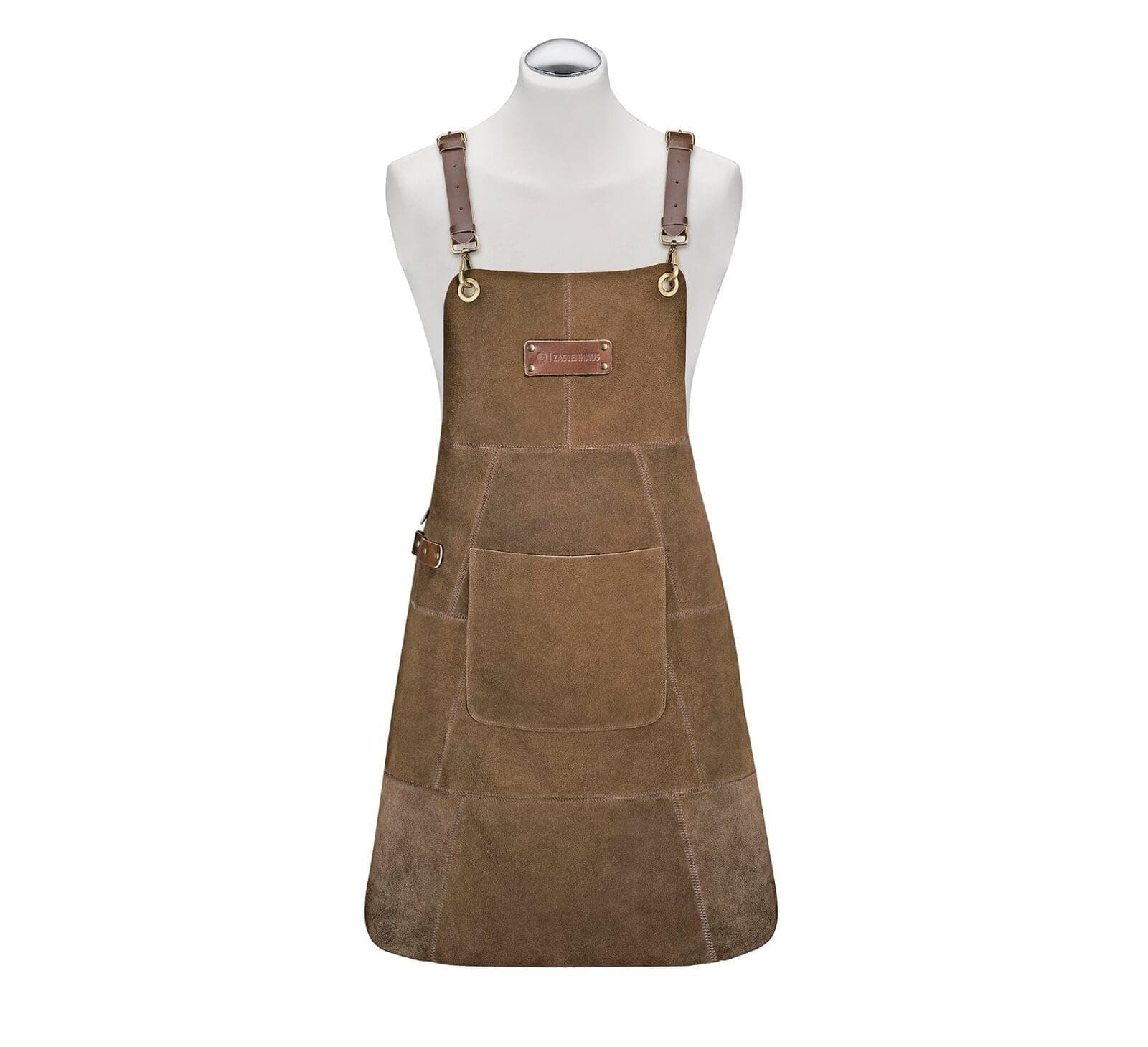 Zassenhaus Texas Suede Leather Apron for Outdoor Grilling and BBQ