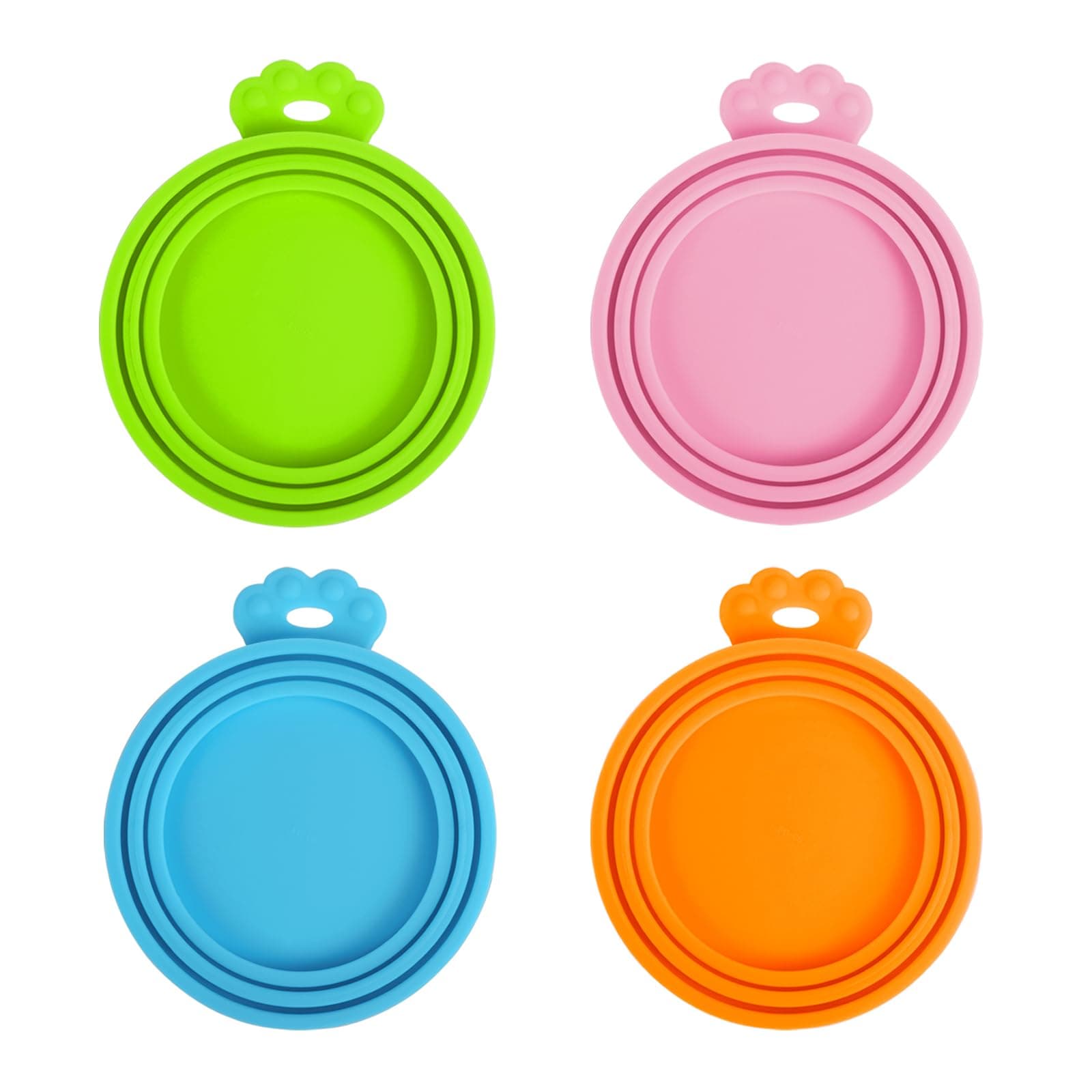 PetBonus 4 Packs Pet Food Can Covers Lids, Universal Size for Dog Cat Food