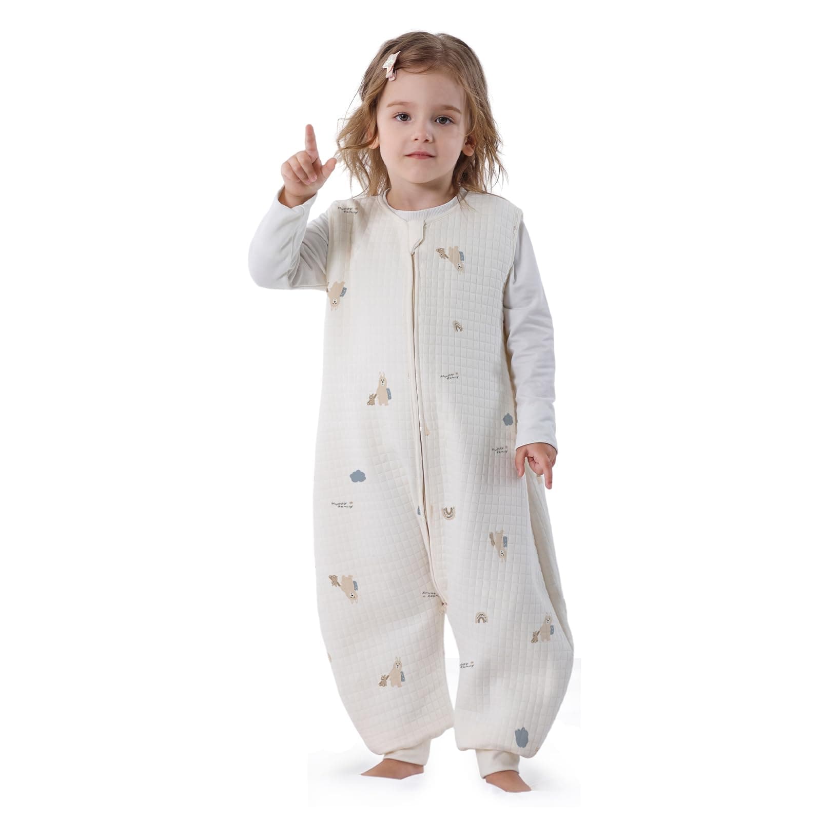 Miracle Baby Sleep Sack with Feet, 1.0 TOG Sleeveless Sleeping Sack with Legs, Breathable Cotton Sleeping Bag for Toddlers