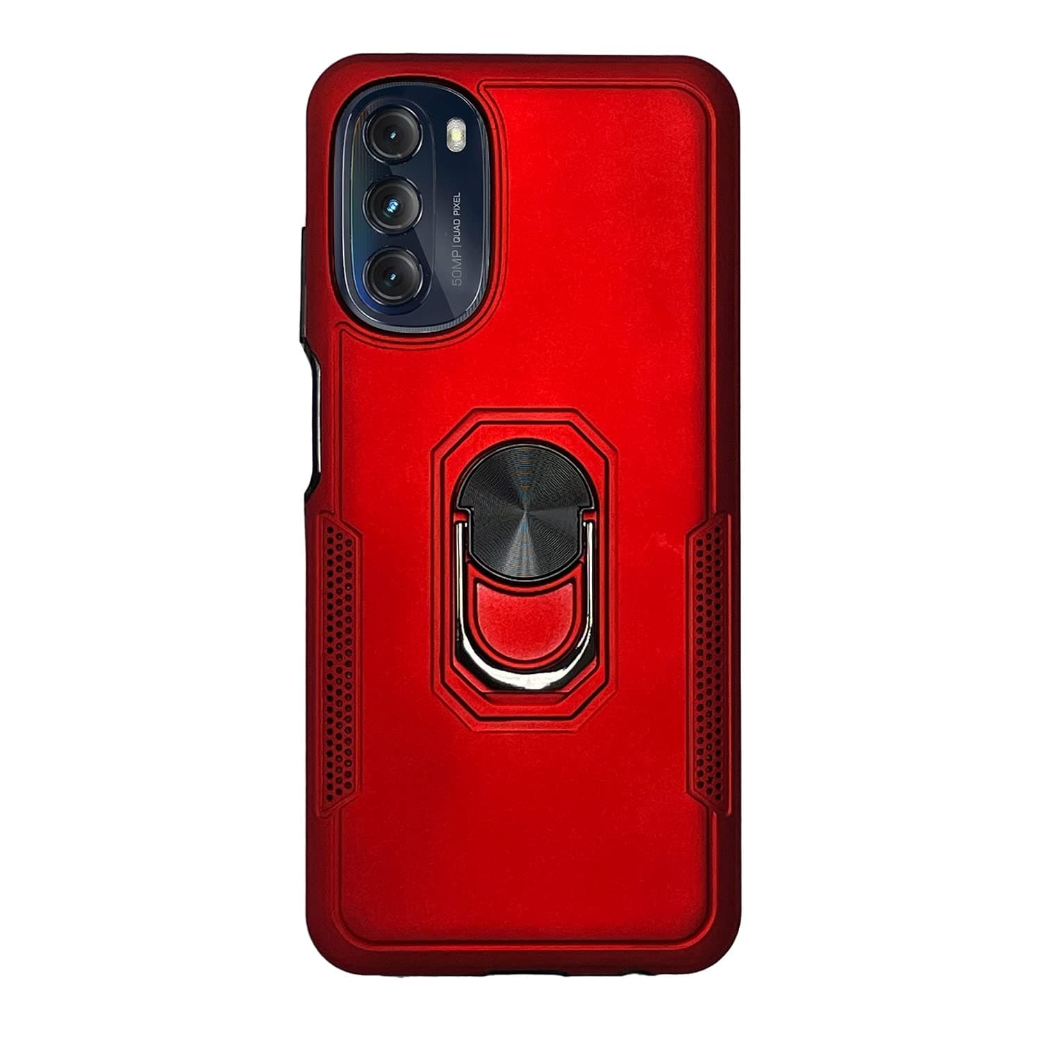 CELZEN - for Motorola Moto G Stylus 5G (2022) /XT2215 - Shockproof Protective Phone Case Phone Cover with Ring Stand - RS1 Red