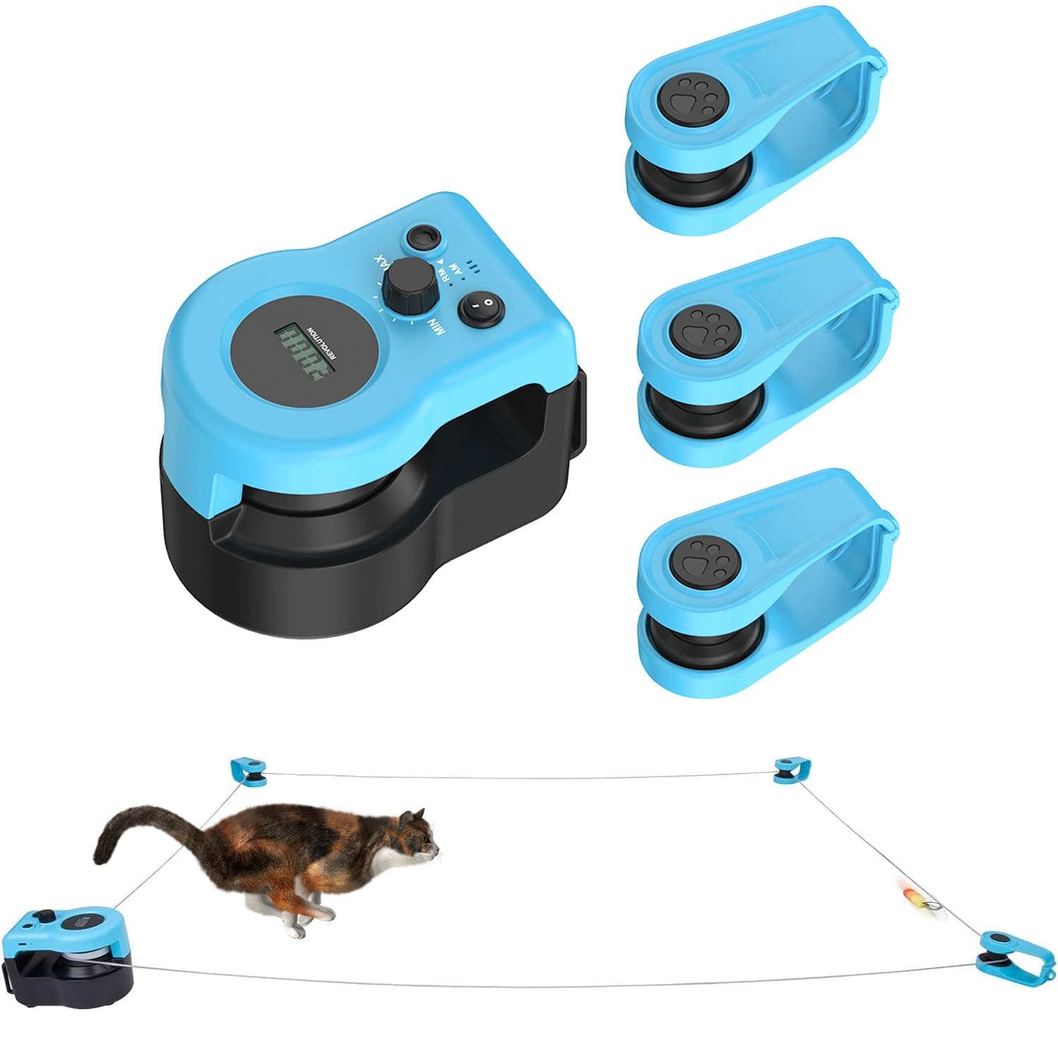 AOKUY Cat Toys for Indoor Cats,New Cat Treadmill,Automatic/Remote Control cat Toys, Adjustable Speed Simulated Cat Hunting Toys