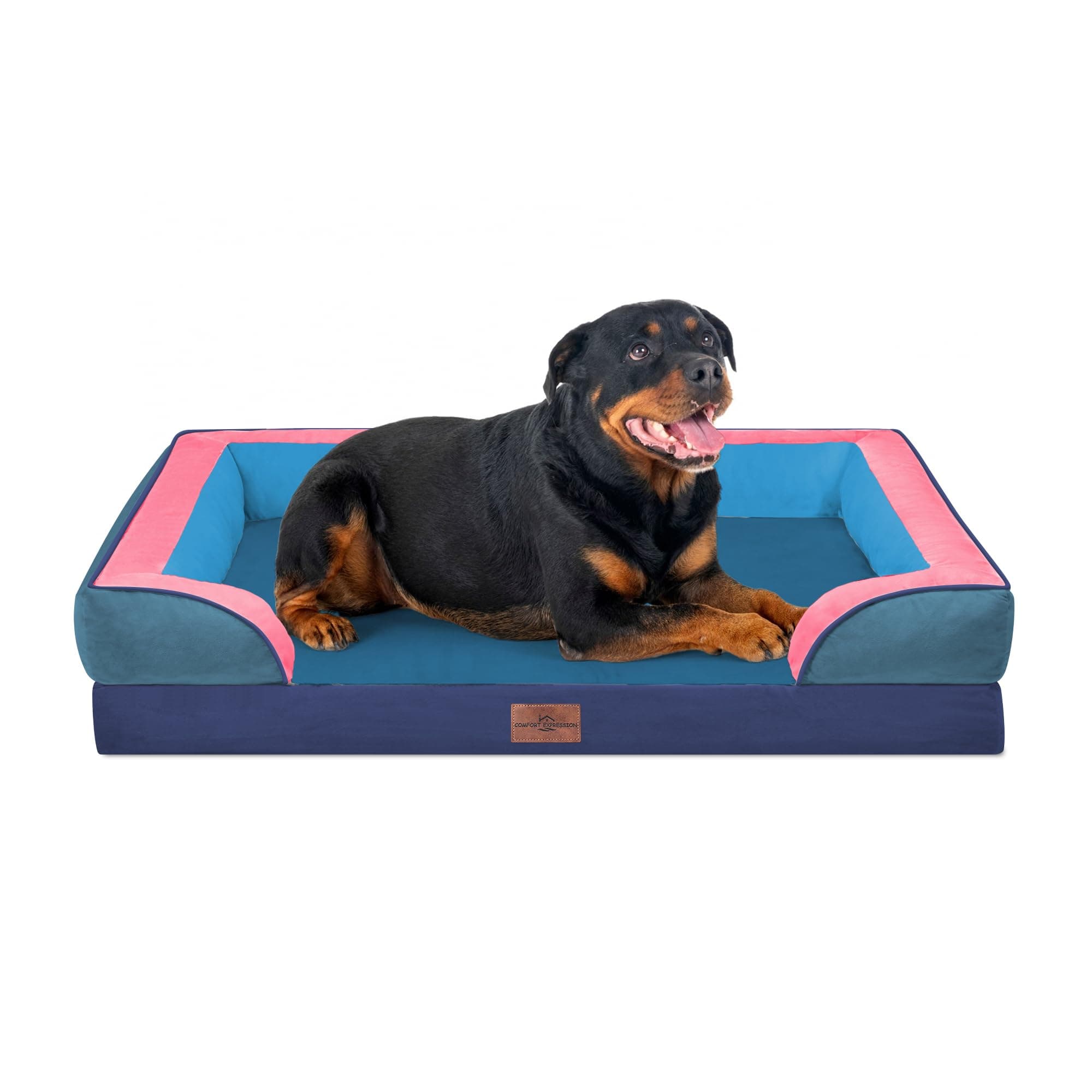 Comfort Expression Orthopedic Dog Bed for Extra Large Dogs with Bolster
