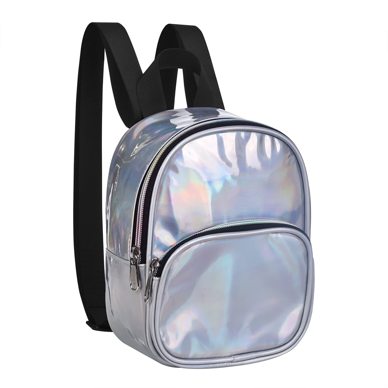 USPECLARE Clear Mini Backpack Stadium Approved 7.5 x 2.8 x 9 Inches, Silver, Mini, Daypack Backpacks