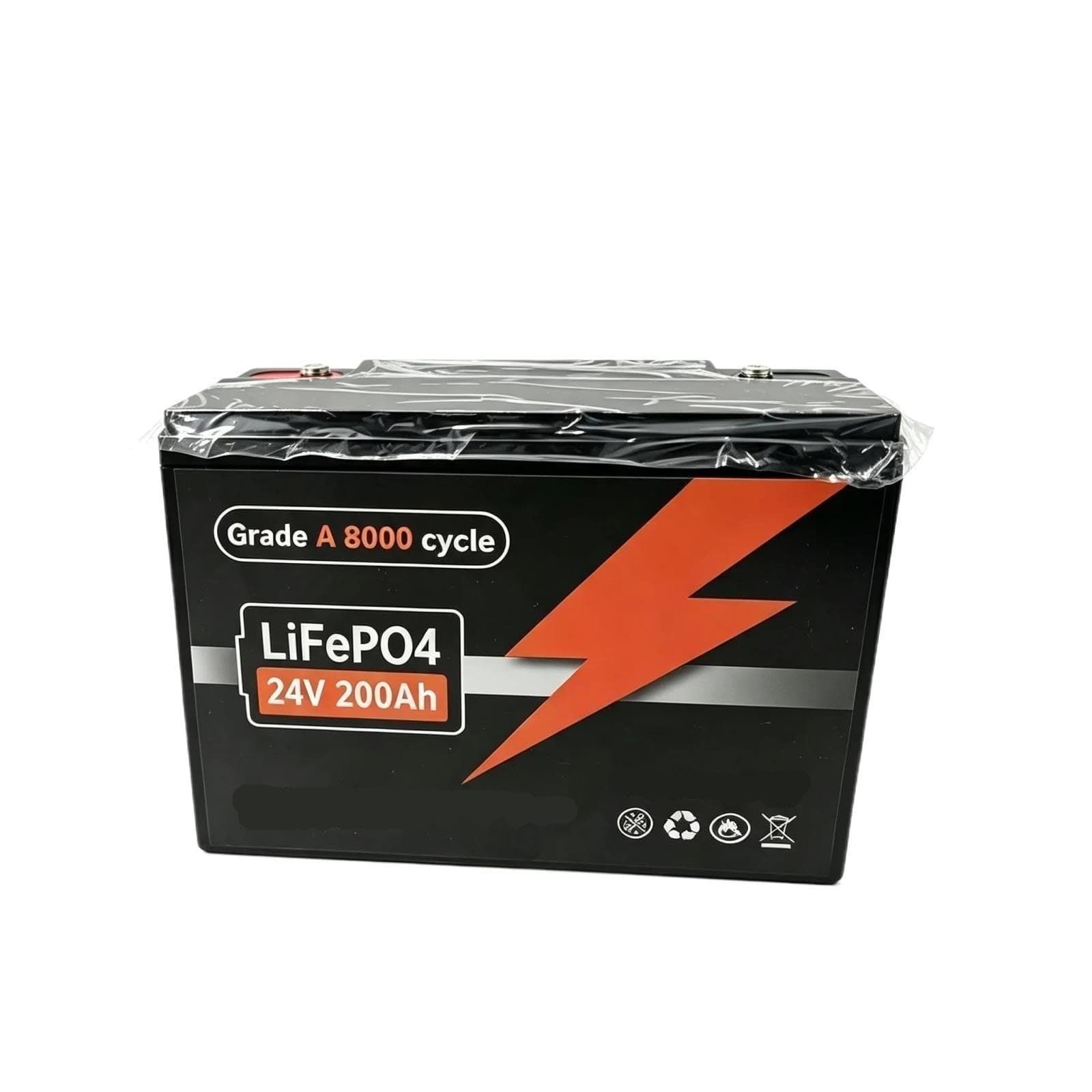 24V 200Ah LiFePO4 Battery, Built-in BMS, 8000+ Cycles