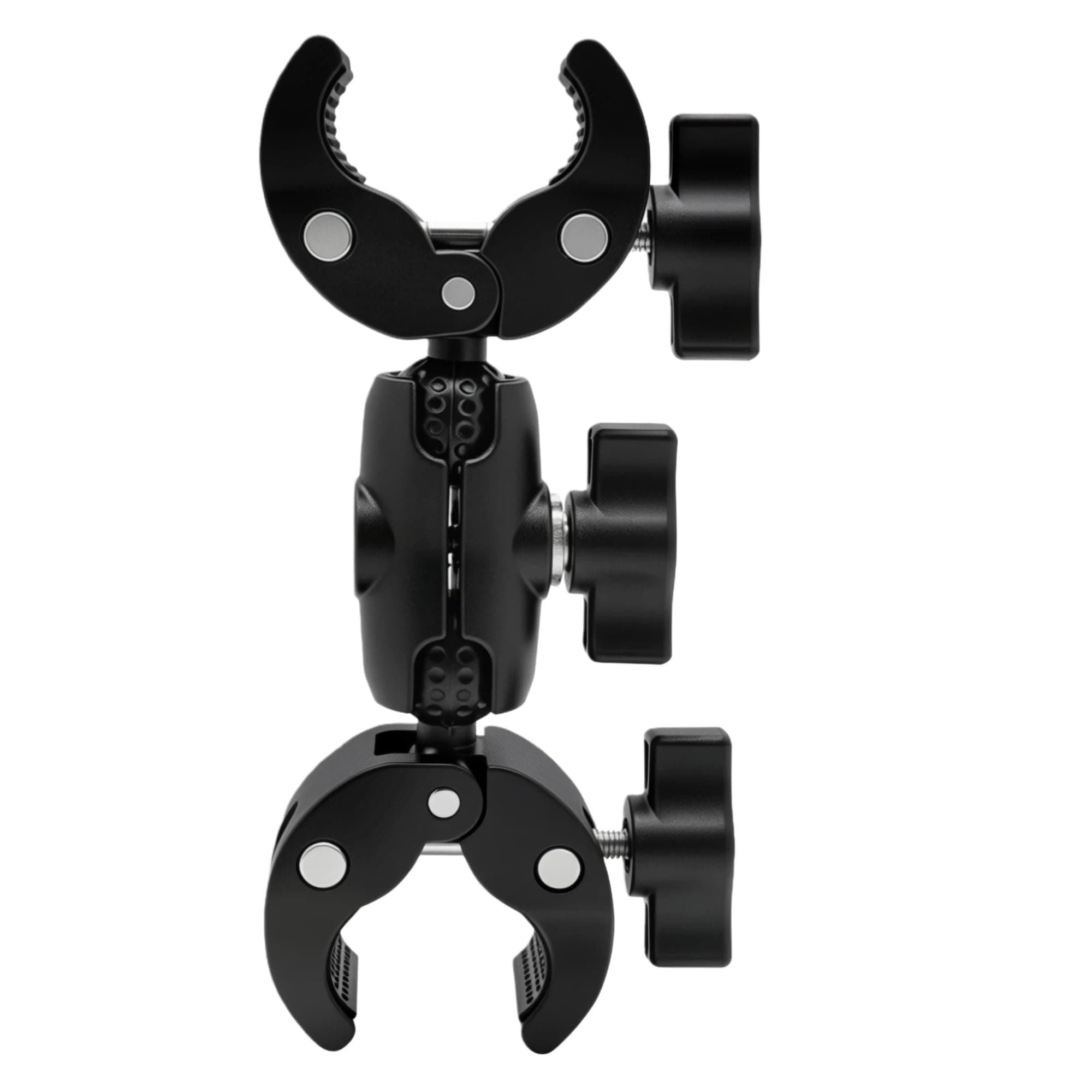 Double Super Clamp Mount Umbrella Holder with 360° Magic Arm, Heavy Duty Camera & Pole Clamp for Photography Light Stand, Monitor Bracket, Chair, Reflector & Crossbar Mount, 7.48”
