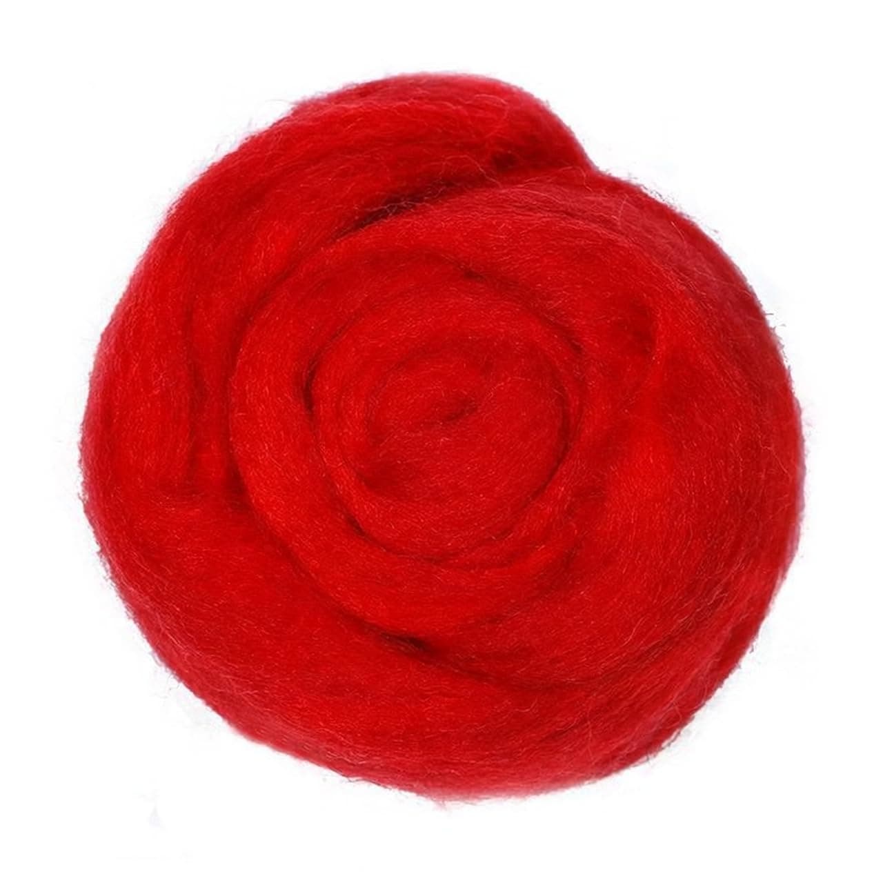 Catopia Wool Roving Yarn, 100G/3.53OZ Soft Felting Wool Pure Chunky Roving Yarn Bulk for Needle Felting Knitting Blanket Spinning Weaving DIY Craft,Red