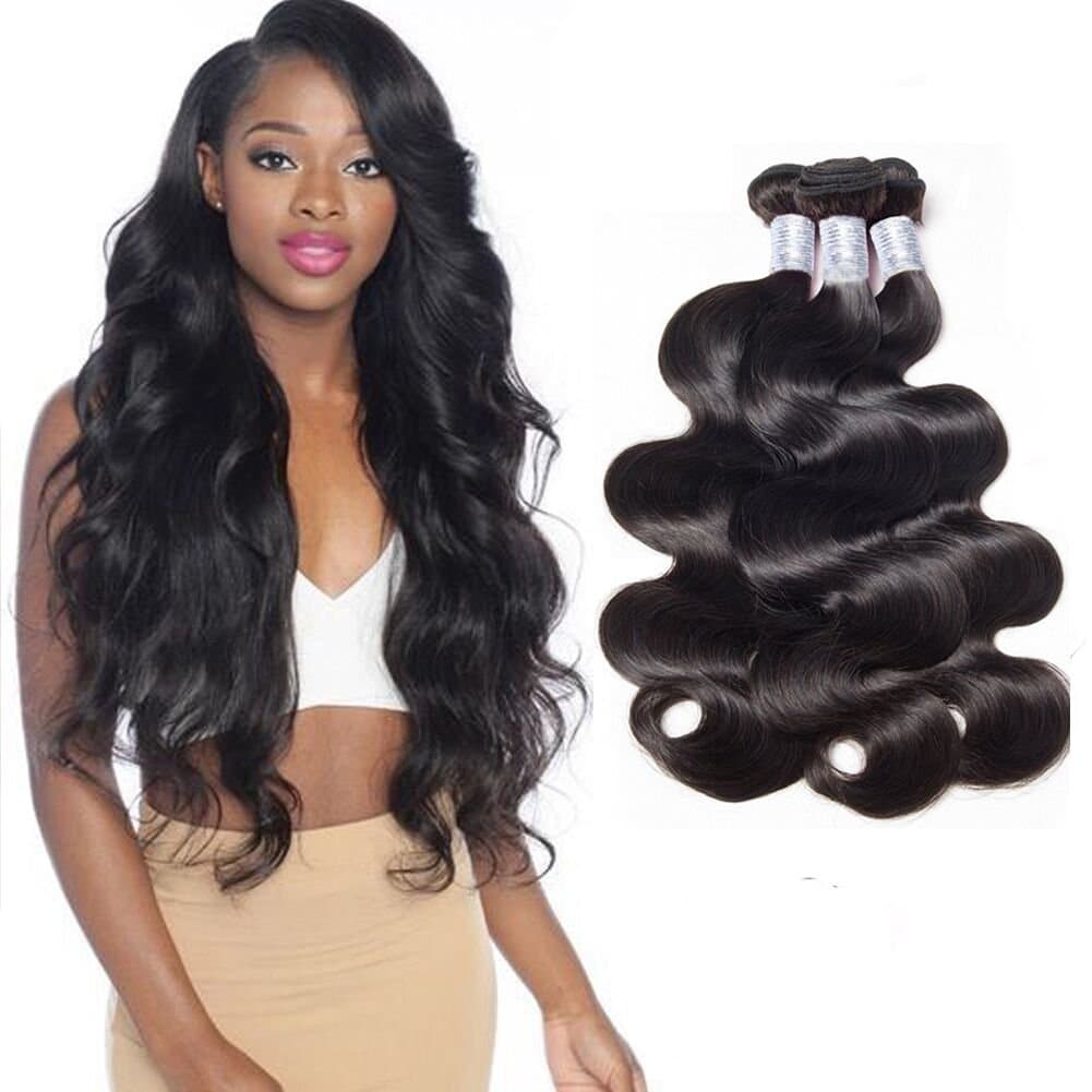 Forawme Body Wave 100 Virgin Brazilian Hair Weaves 3 Bundles 10 Inch #1B Natural Black Wet And Wavy Soft Short Human Hair Producitons