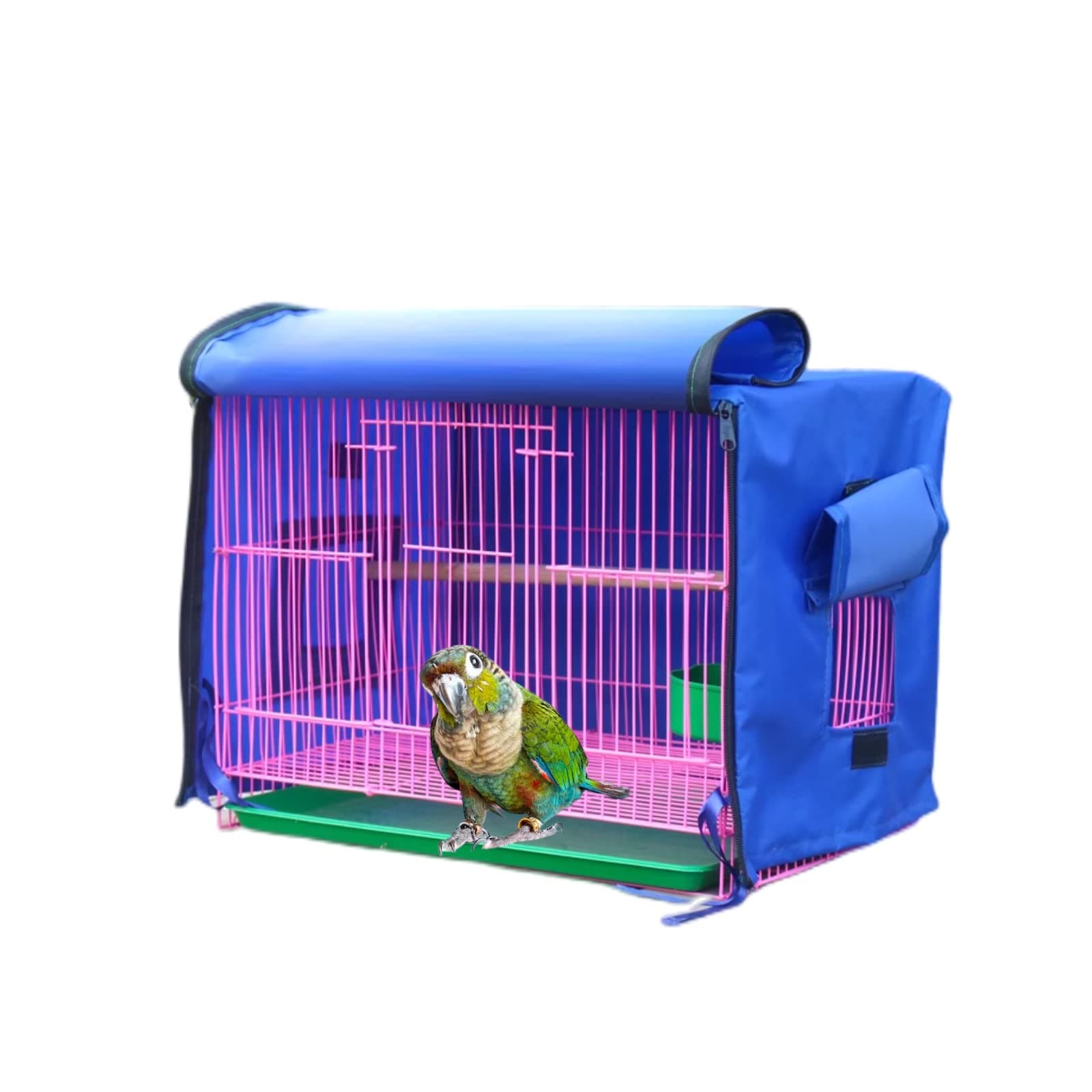 MANON ROSA Bird Cage Cover - Lightproof Birdcage Covers Nighttime- Ideal for Parrots Cockatiels Parakeets Cockatoos Lovebirds Finches Budgerigars Conure (M(15.7" Lx11.8 Wx11.8 H),Blue)