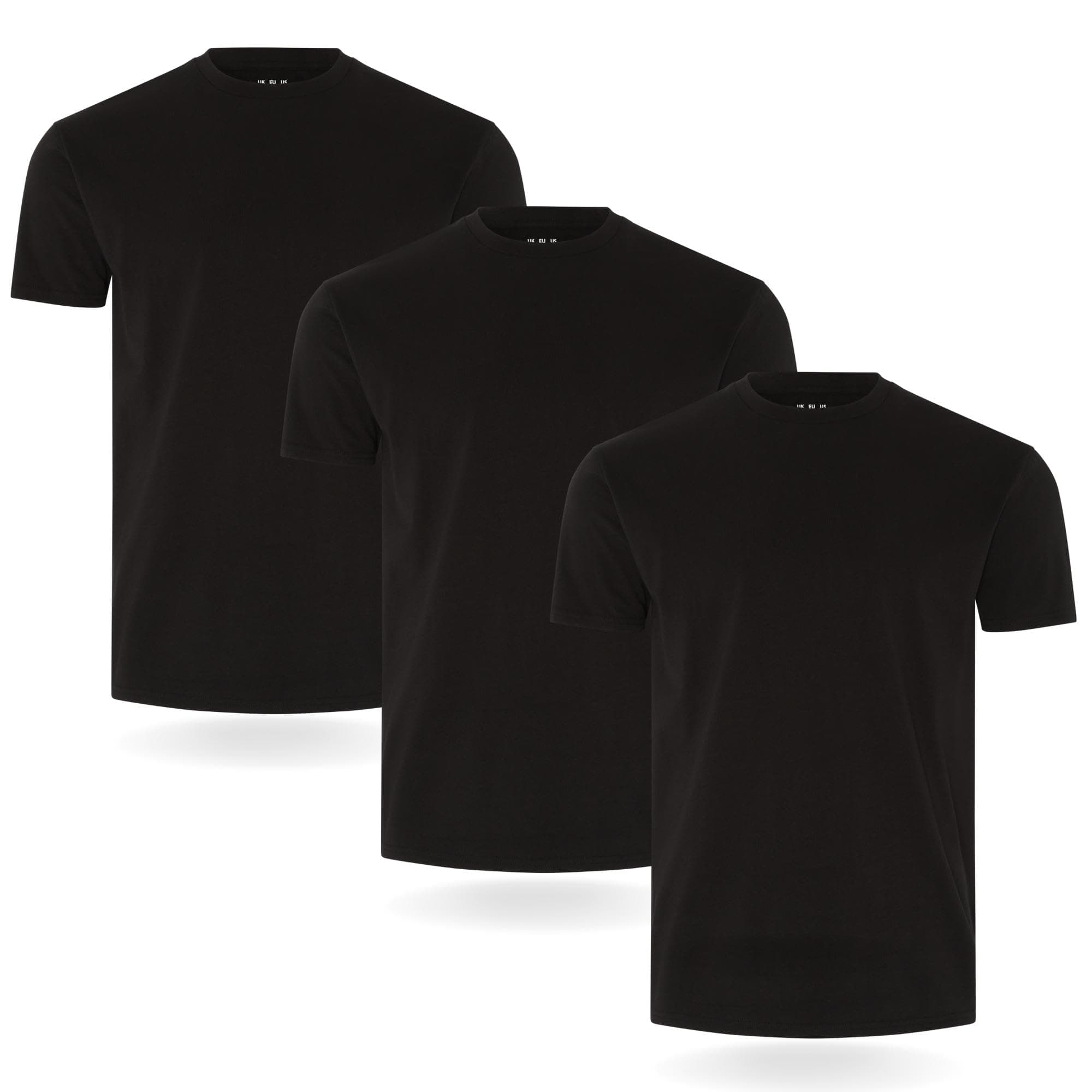 FM London 3/5-Pack Mens T Shirt - Premium Weight T-Shirts for Men with Lightly Fitted Design - Super Soft - Made with 100% Cotton - Stretch Fit for Any Occasion - Durable Comfort Fit