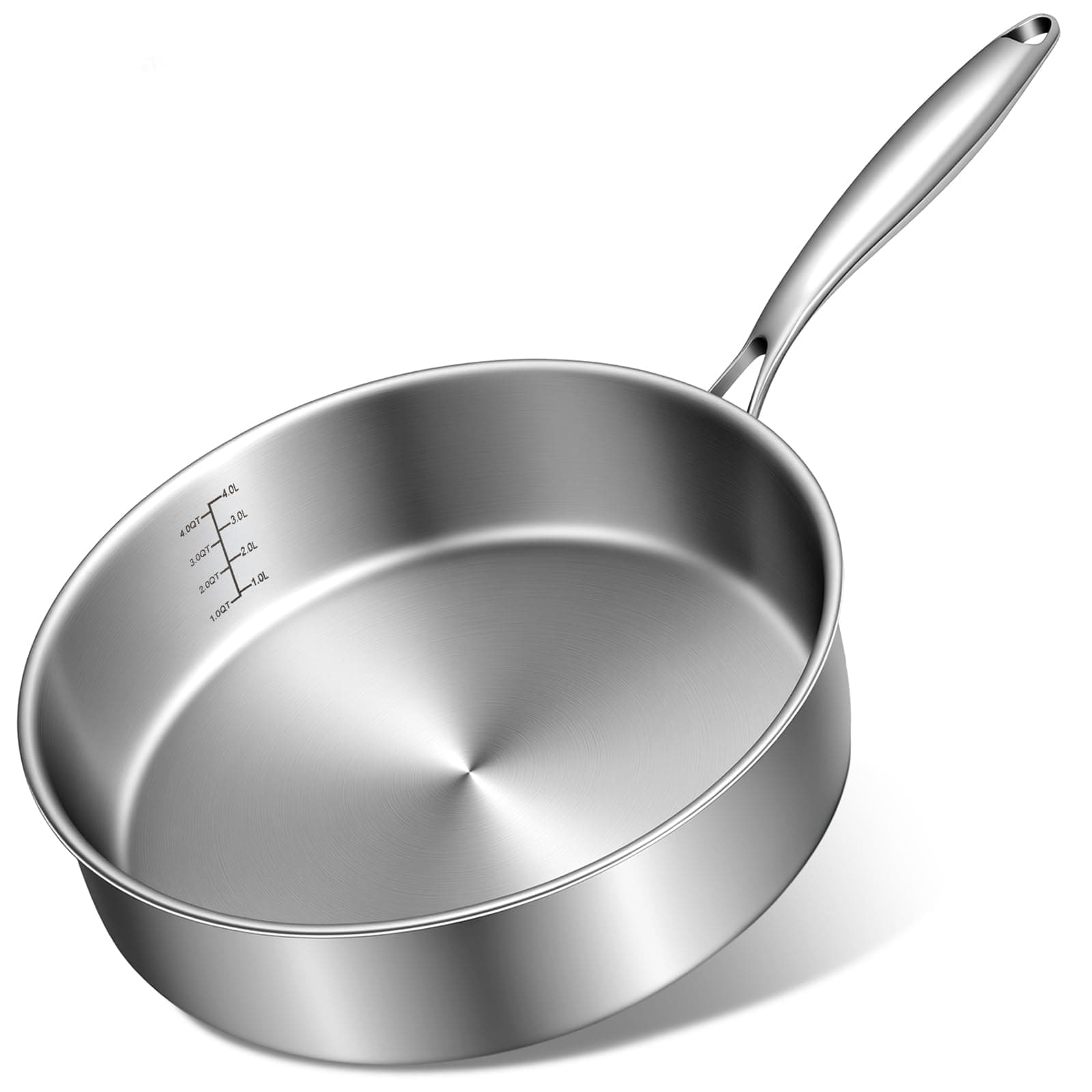 EWFEN 12 Inch Tri-Ply Stainless Steel Frying Pan