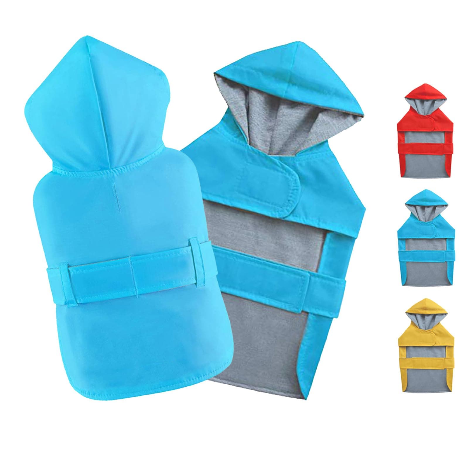 BECNBEAU Dog Raincoat Small Dogs Rain Jacket Double Layered Pet Clothes Lined Puppy Rain Poncho Waterproof Rainwear Hooded Leash Hole Small Breed Dogs,Blue,Back Length 8.6 in