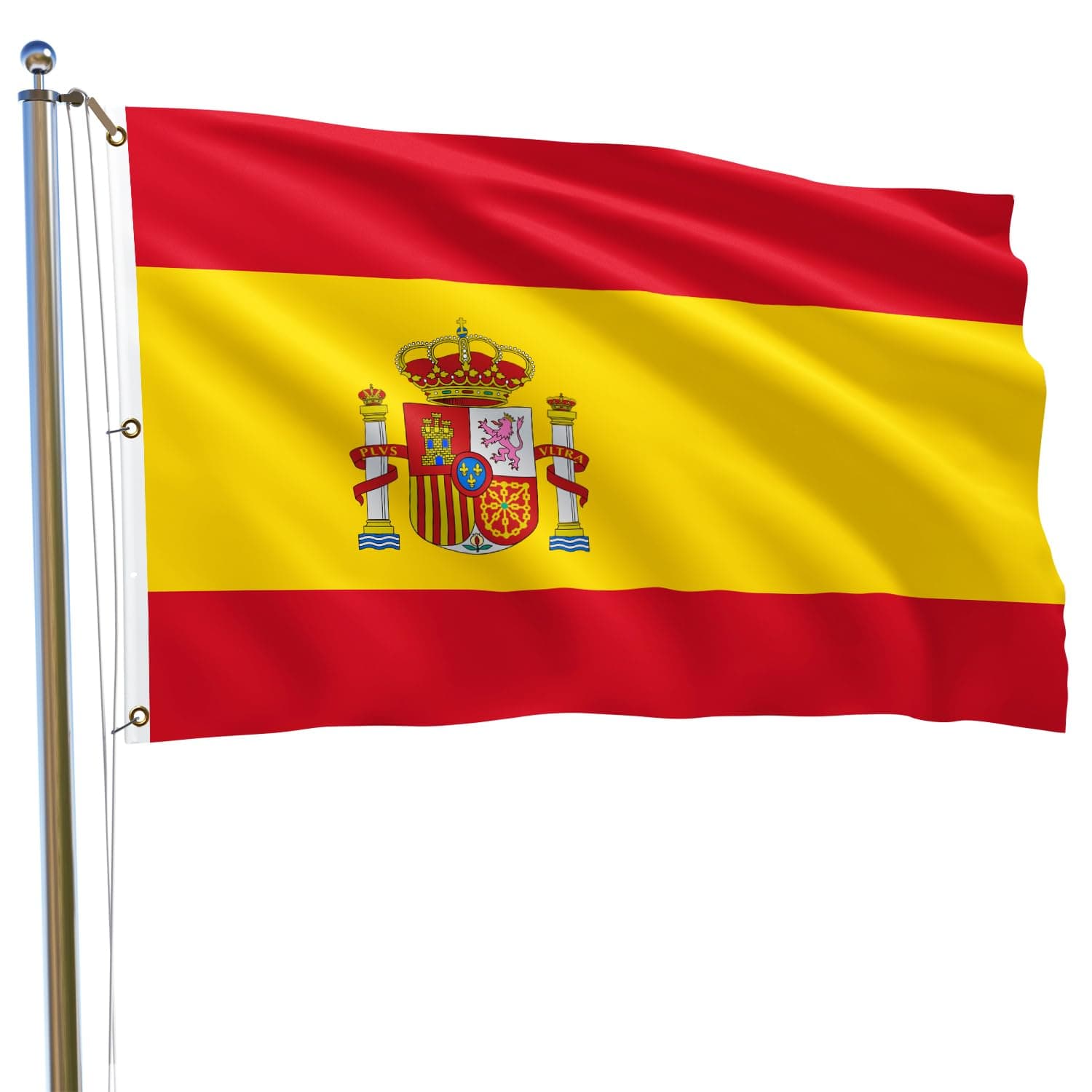 Spain Flag 6x10FT Spanish Flag Bright Colors Fade Proof Polyester with 3 Brass Grommets Indoor Outdoor
