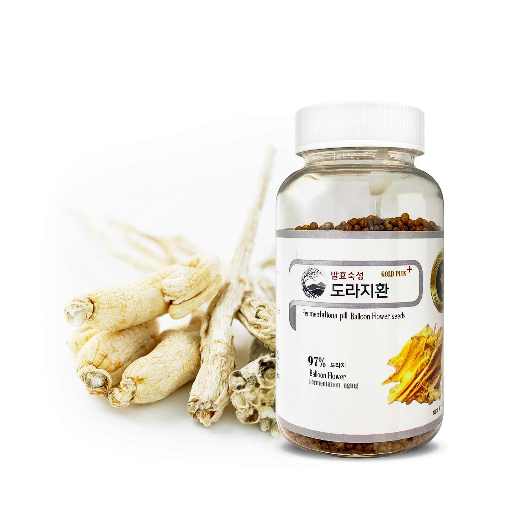 HELLO KFOOD JH Fermented Bellflower Root Granules – 270g Jar with Spoon | 97% Korean Aged Doraji (3+ Years), Naturally Fermented & Aged, No Additives, 도라지환 9.52oz
