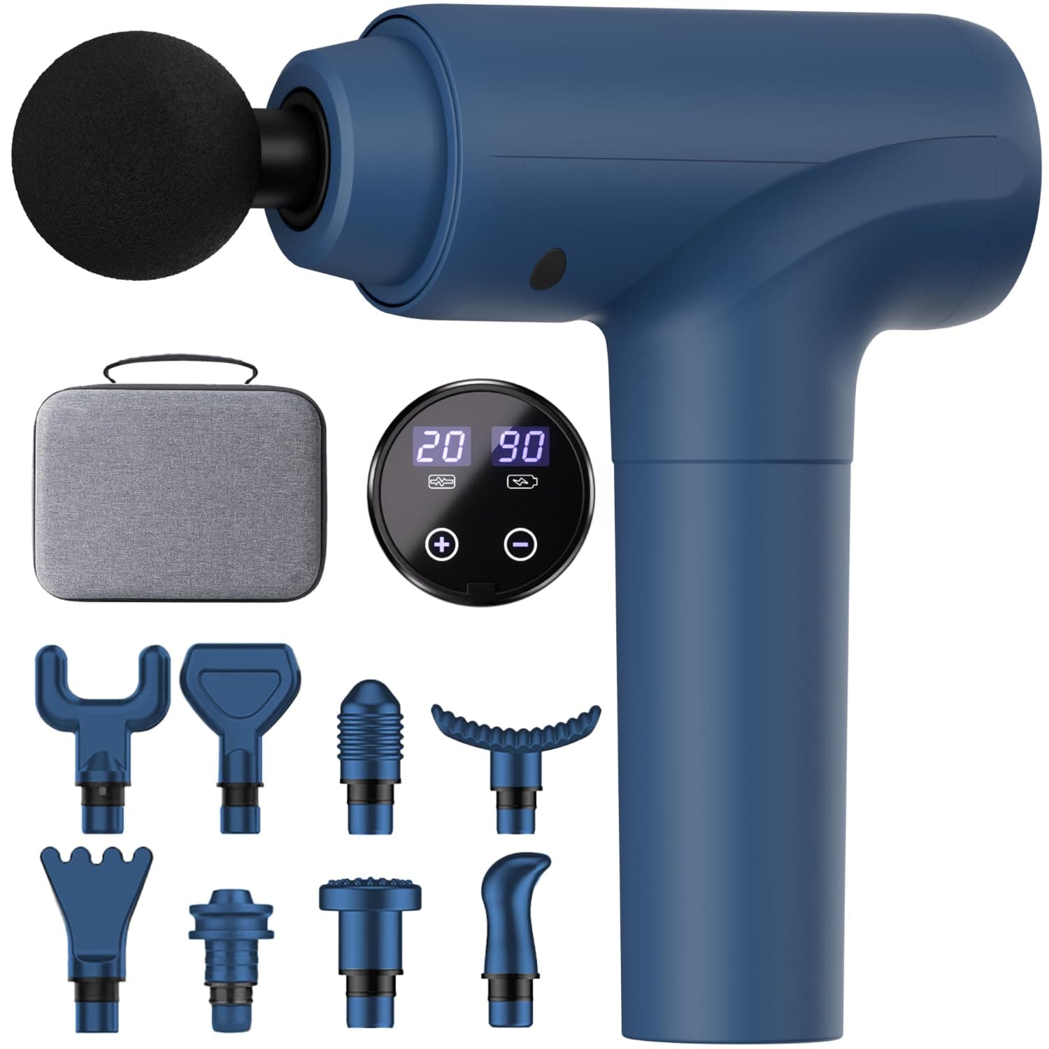 cotsoco Massage Gun Deep Tissue, Muscle Massage Gun Back Massager for Pain Relief, 20 Speeds Handheld Electric Massager Tool with Silent Brushless Motor, Suitable for Gym Office Home Travel, Blue
