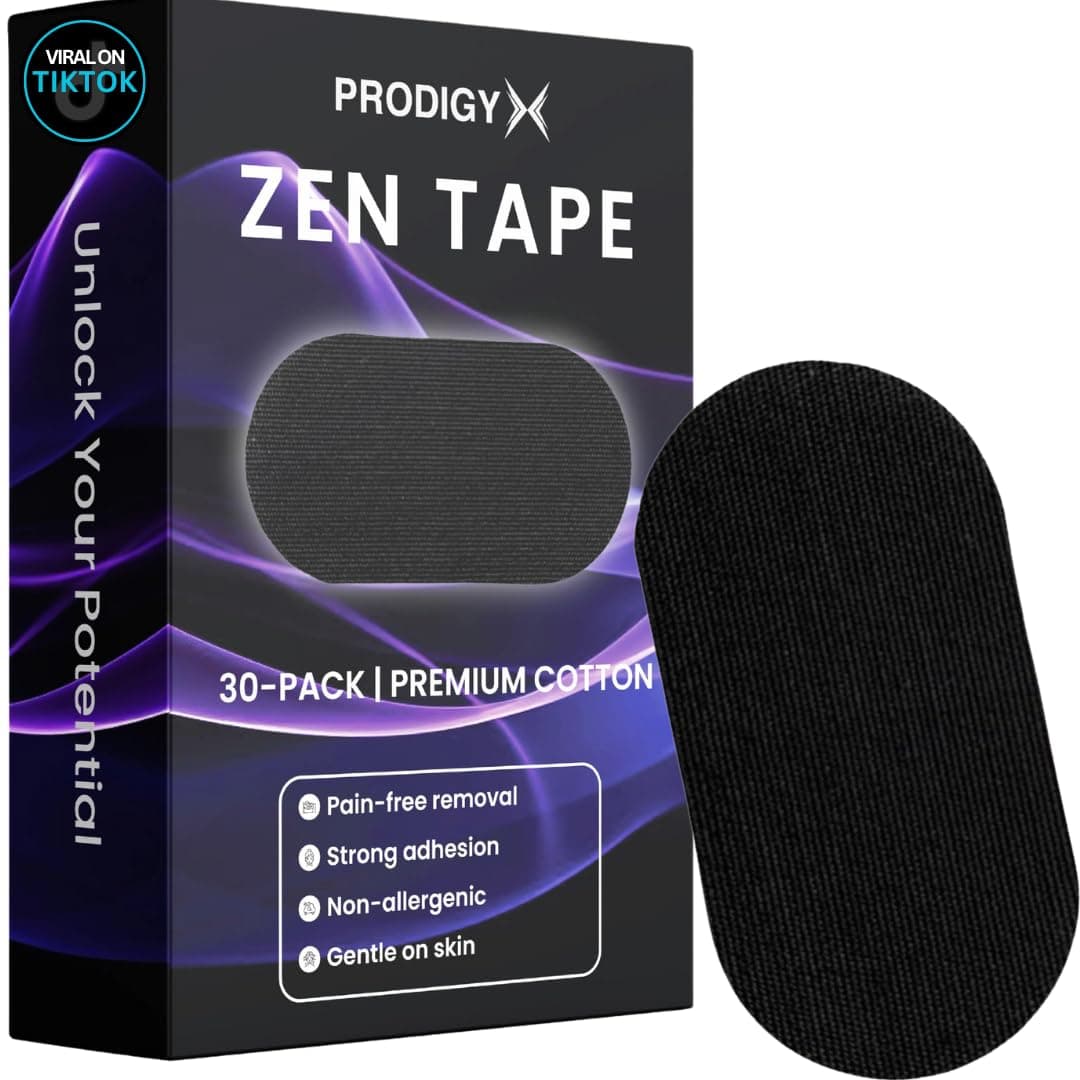 PRODIGY X Zen Tape (30 Pack) - Gentle Support Strips for Nasal Breathing, Pain Free Removal, Hypoallergenic, Latex Free & Friendly Adhesive Cotton Tape