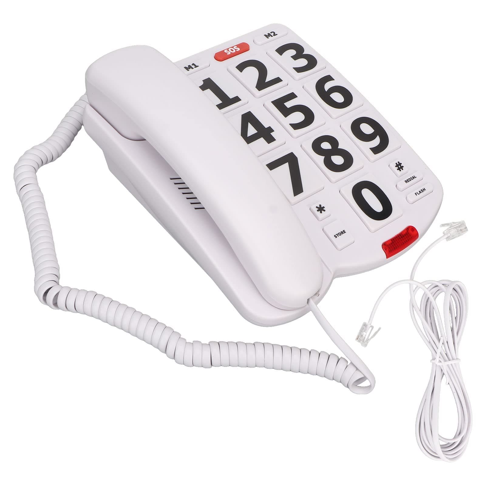 YUEHISY Big Buttons Landline Phone, Adjustable Volume, White
