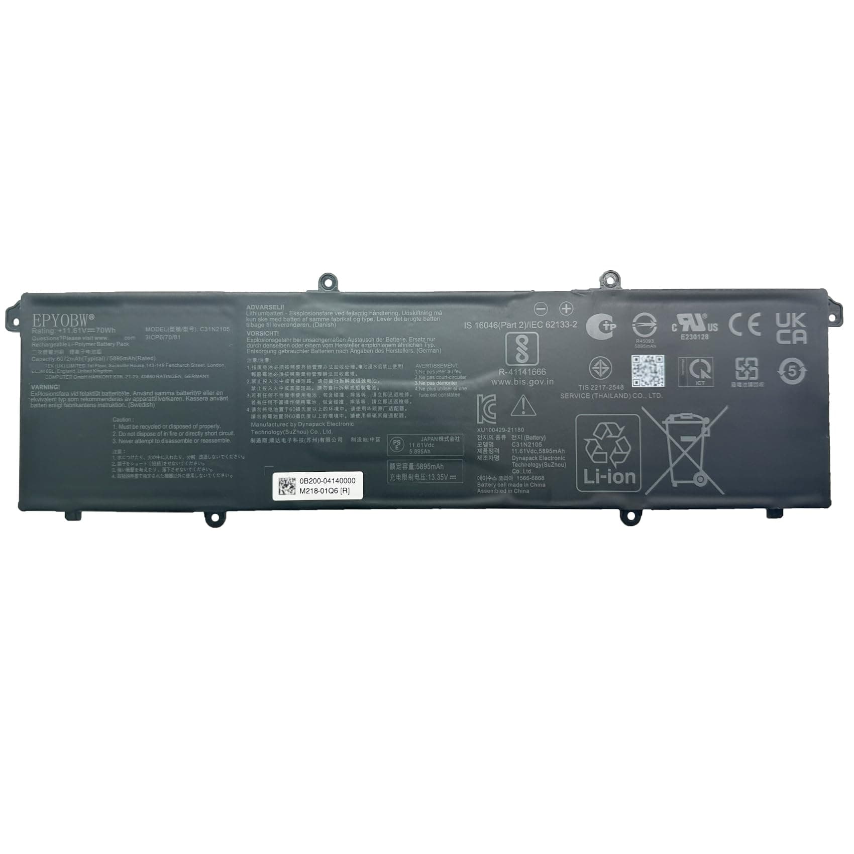 EPYOBW C31N2105 Laptop Battery 70Wh Compatible with ASUS VivoBook 15X OLED X1503ZA / VivoBook S 16X M5602QA S5602ZA K6602HE M6500QF F1603ZA S1503QA S3502ZA S5402ZA S5602ZA Series 0B200-04140000