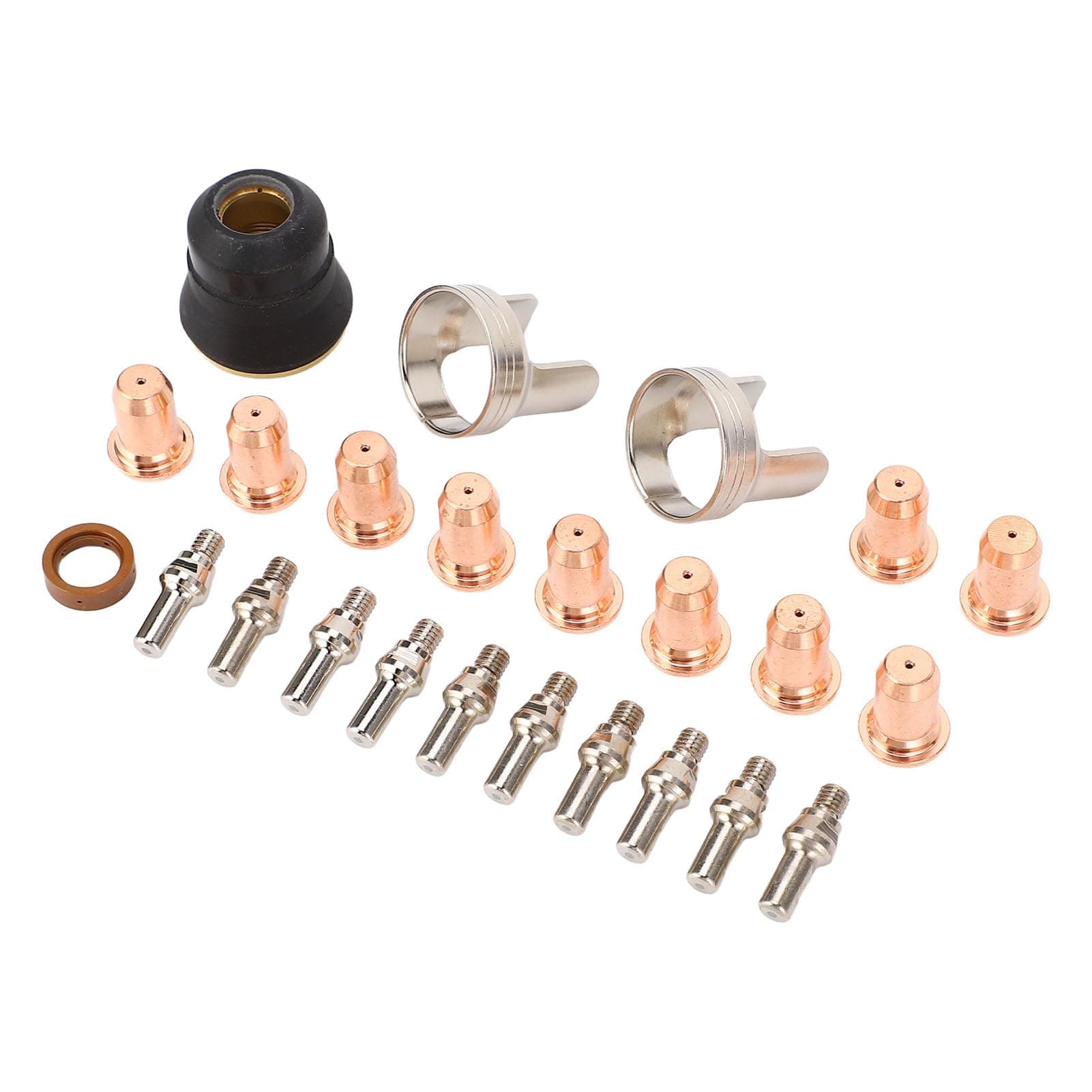 Karlak 24 Piece Plasma Cutter Nozzle Tip Electrode Set for Cut 55DS Pro, Cut 65DS - Brass, Zinc Alloy, Stainless Steel, Including IPT40 Tip Electrode Kit with Specifications