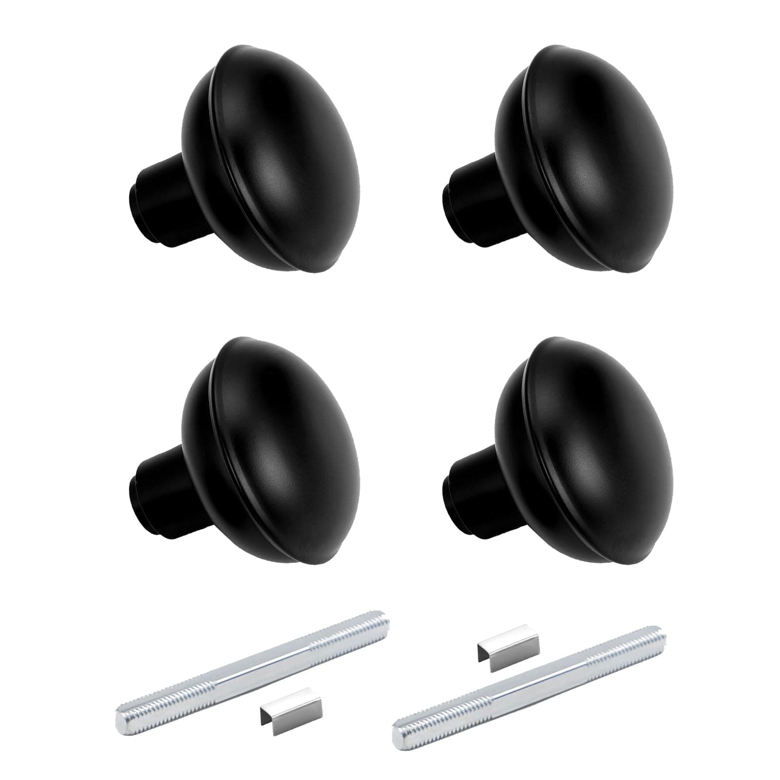 newliplace Vintage Matte Black Door Knob Set with Spindle,2 Pack