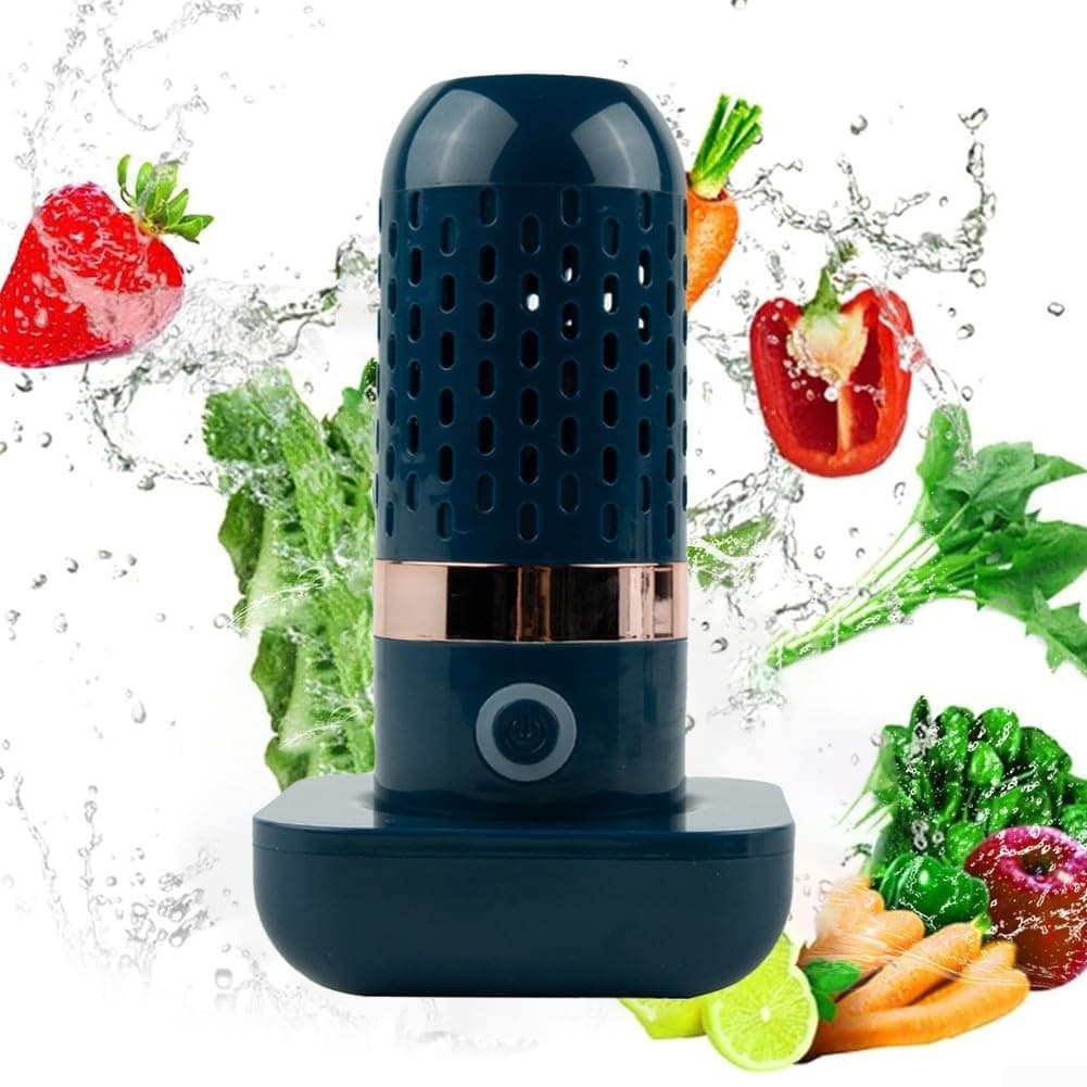 Portable Food Cleansing Capsule Using High Energy For Ion Purification To Remove Residues From Fruits Veggies And Aquatic Products Blue