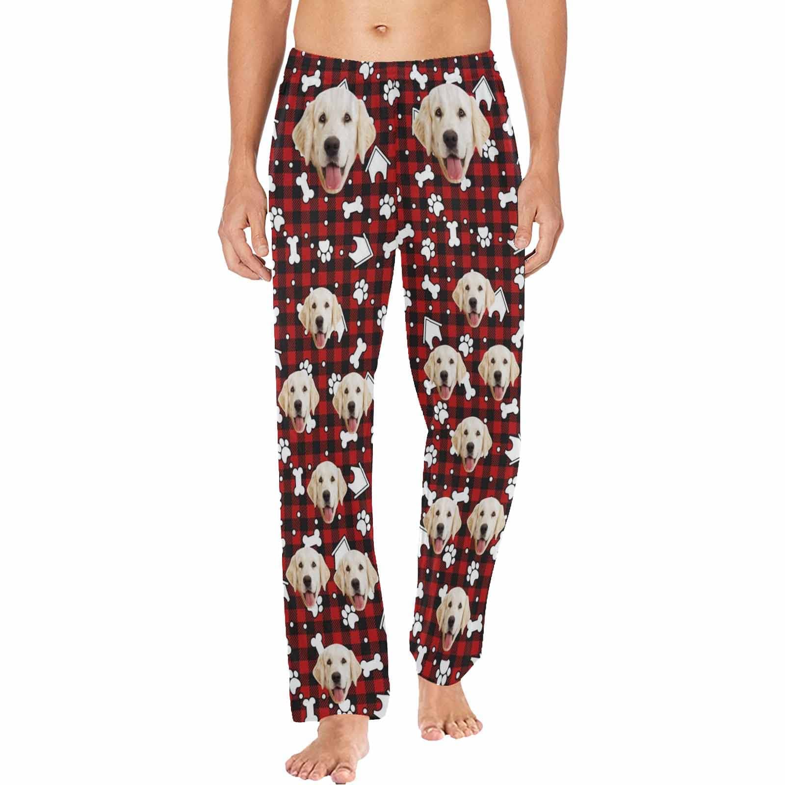 Custom Pet Pajamas for Men, Pet Photo Pajamas Dog Paw 2XL