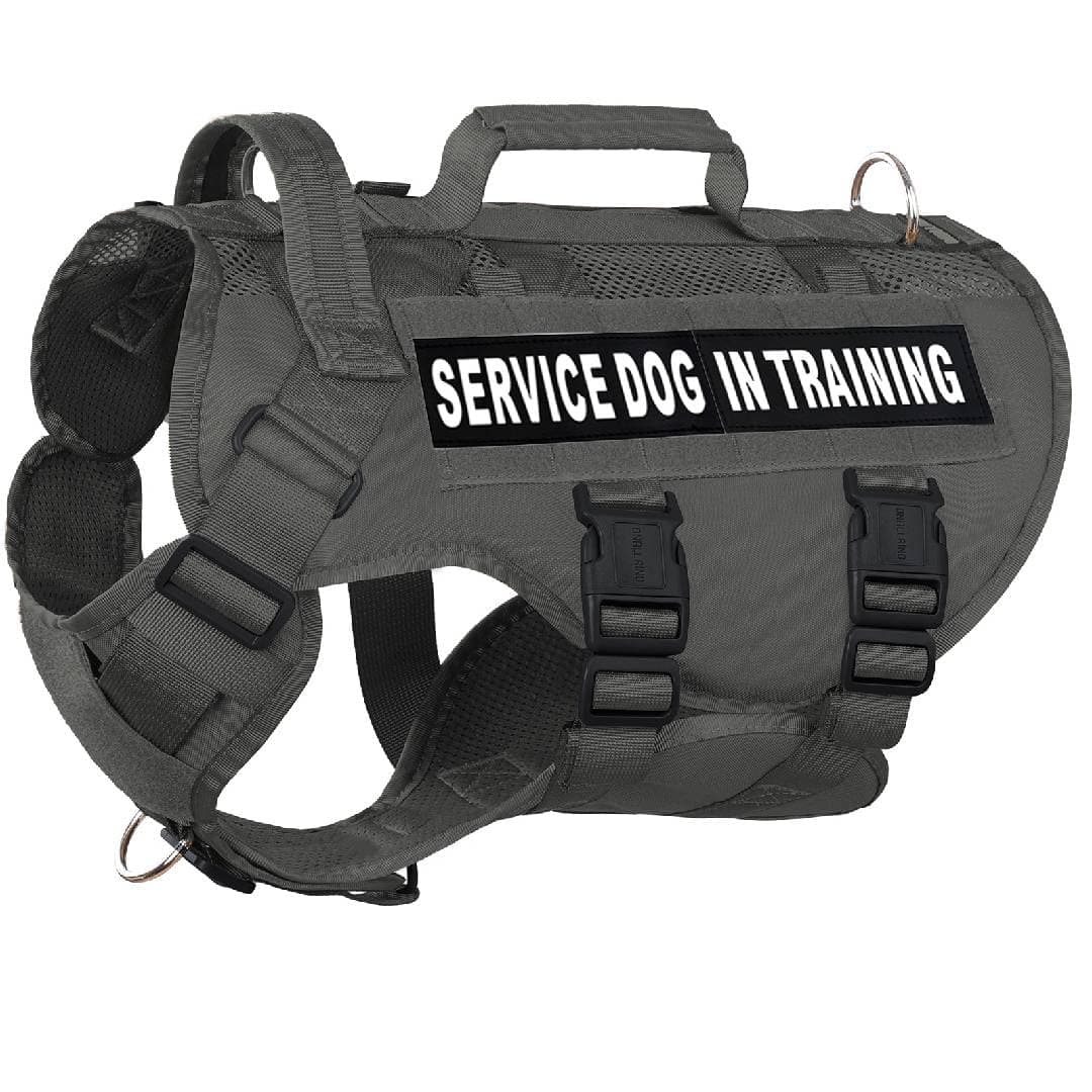 DNALLRINO No Pull Tactical Dog Harness for Medium and Large Dog, Air Mesh Dog Vest Harness, Breathable Military Dog Molle Vests with Handles, Service Dog Vest in Training for Walking Hiking