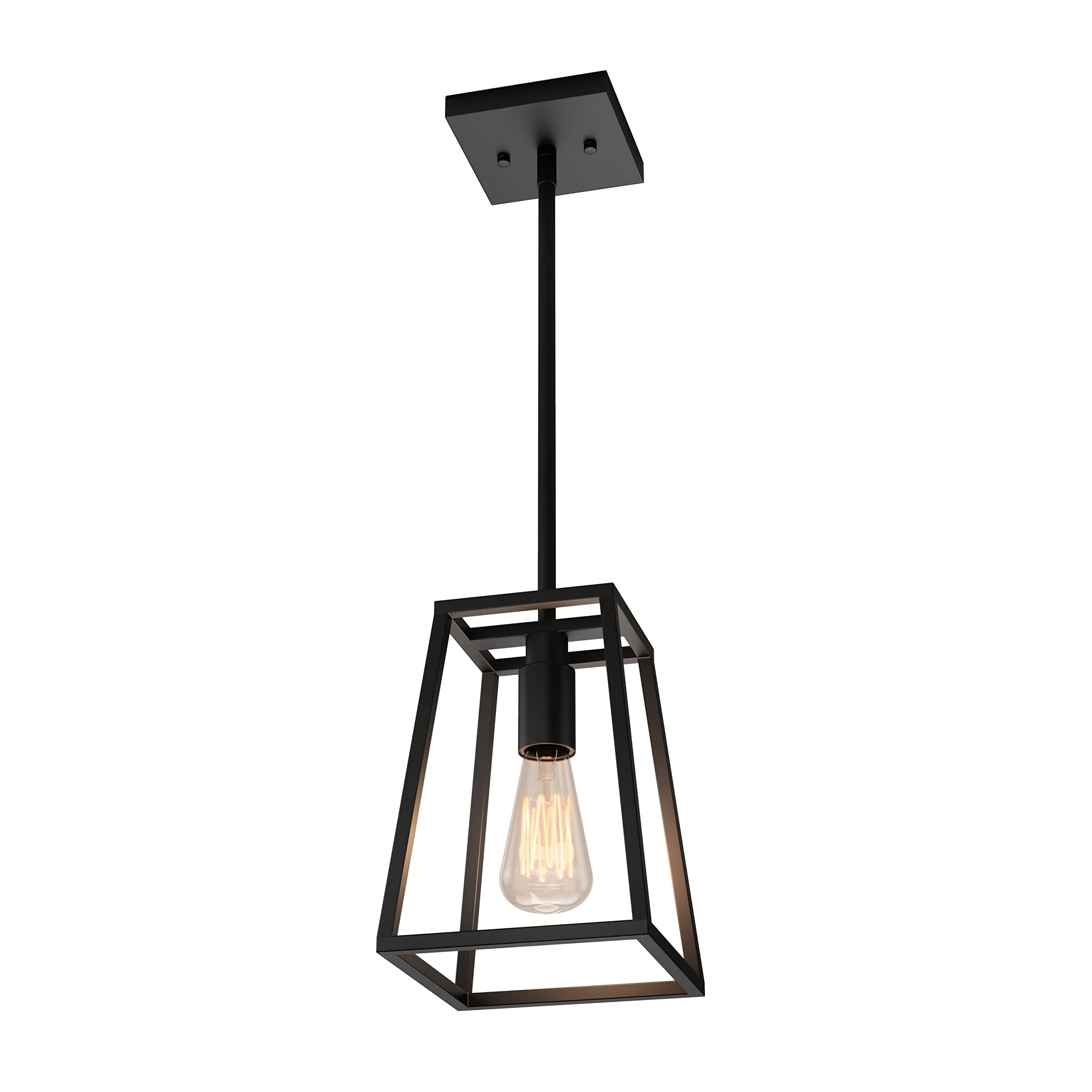 Artika Carter 1-Light Modern Mid-Century - Farmhouse Pendant Light Fixture, Matte Black Finish - Ideal for Kitchen Island Light - Bulb Not Included