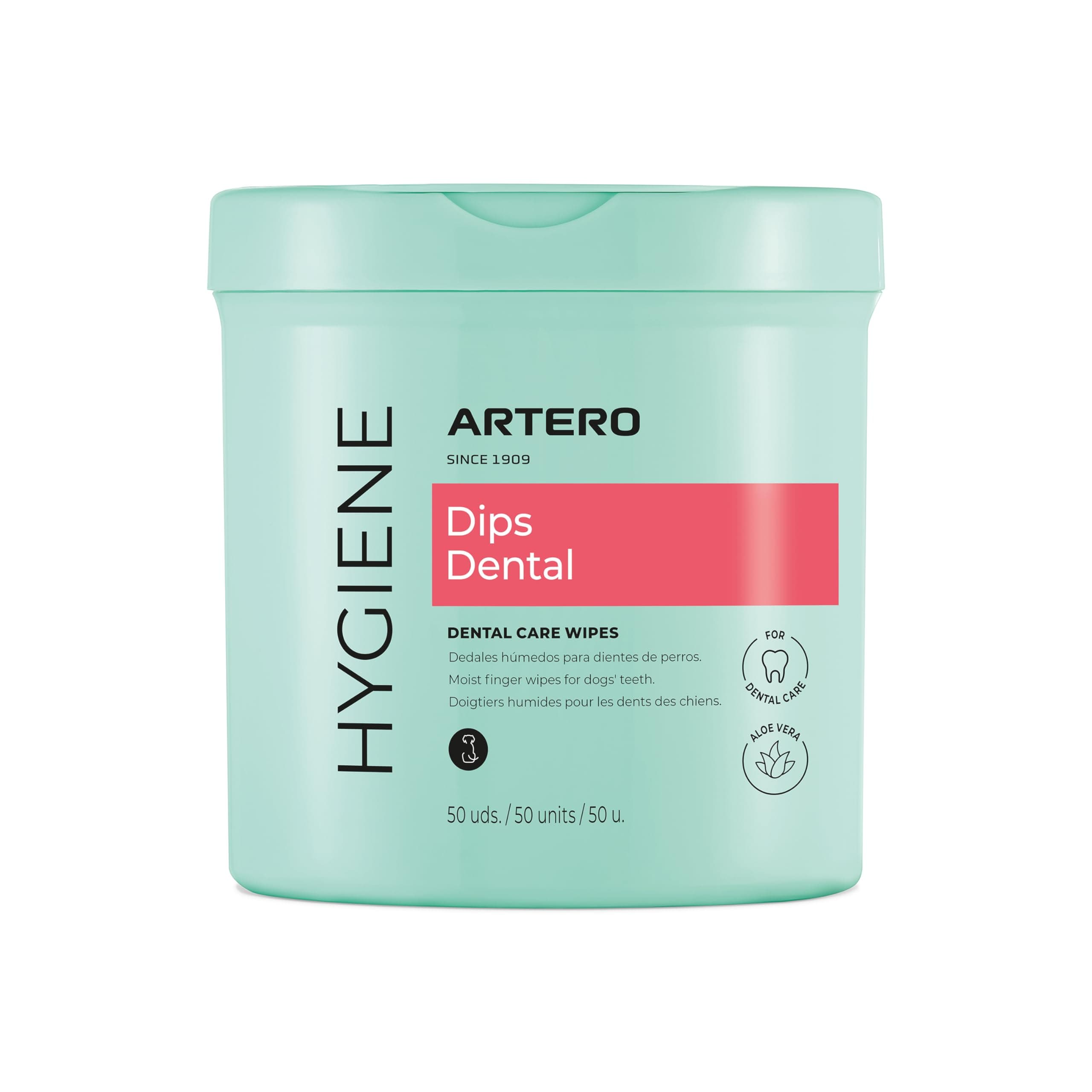 ARTERO Disposable Teeth Cleaning Wipes for Dogs and Cats - 50 Wipes