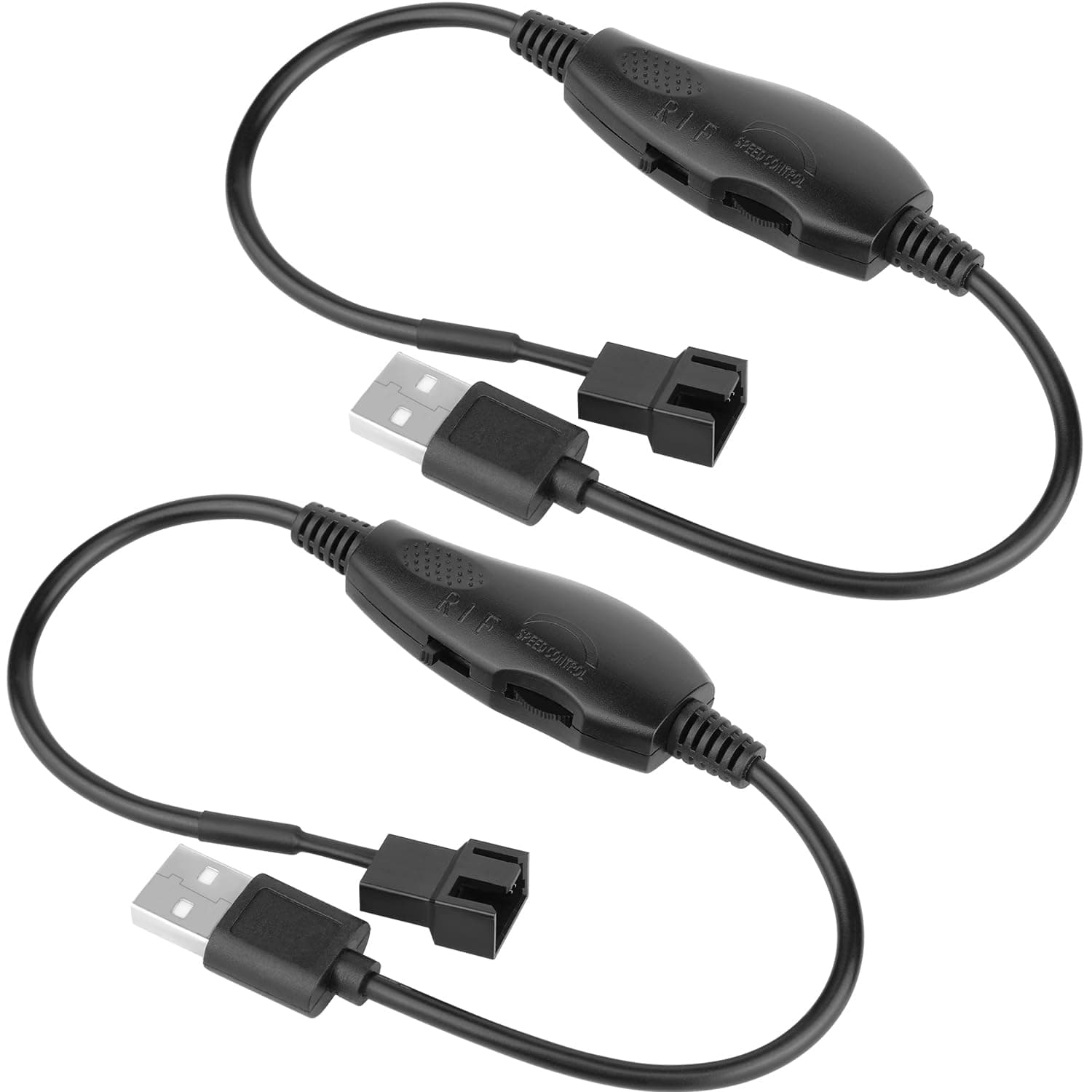 OwlTree 2 Pack USB 5V to 12V 4 Pin Fan Speed Adapter Controller Supported PC Cooling Fan, Max 12V 8W Output (11.8inch)